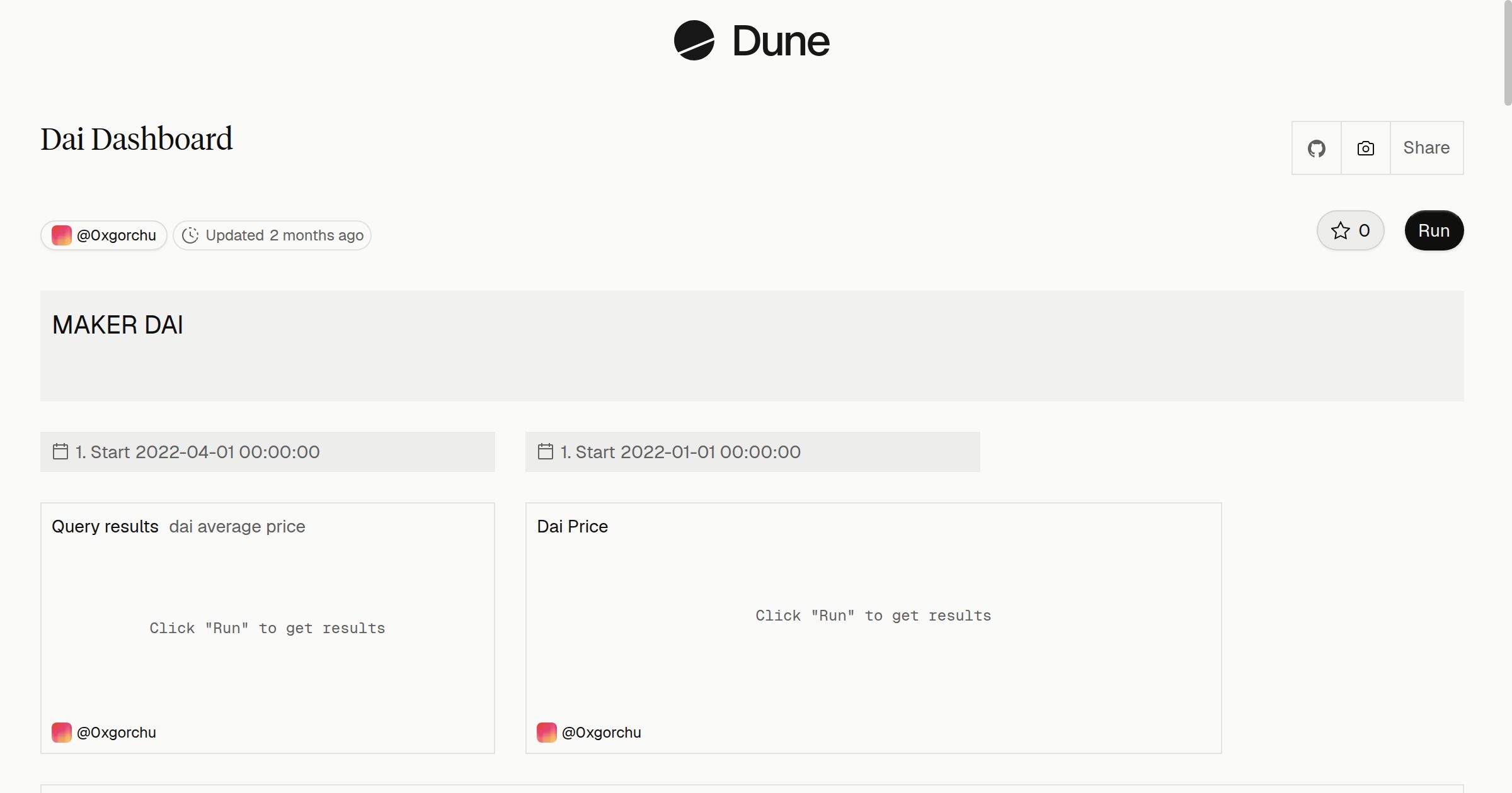 Dai Dashboard