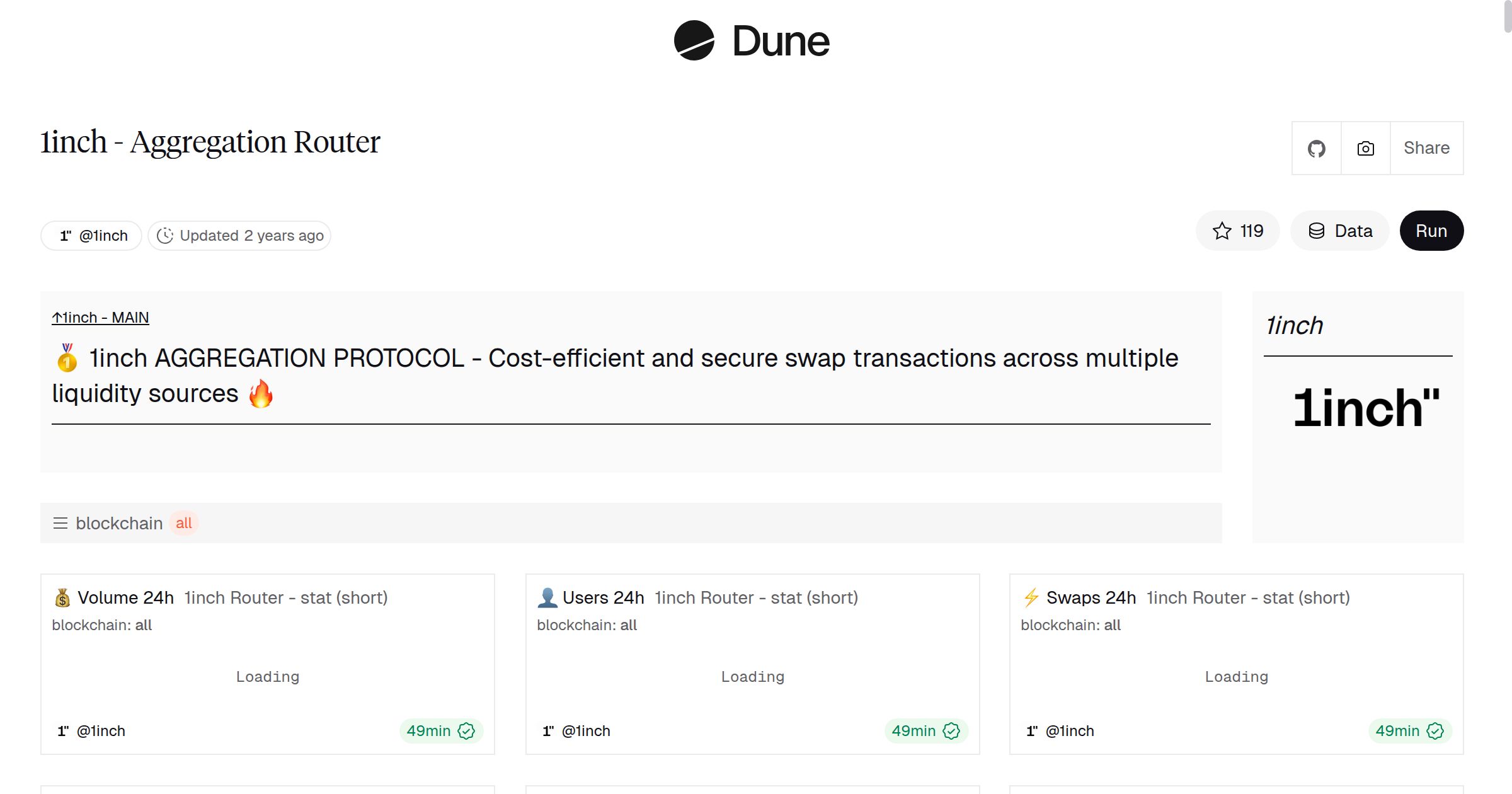 1inch - Aggregation Router | Dune
