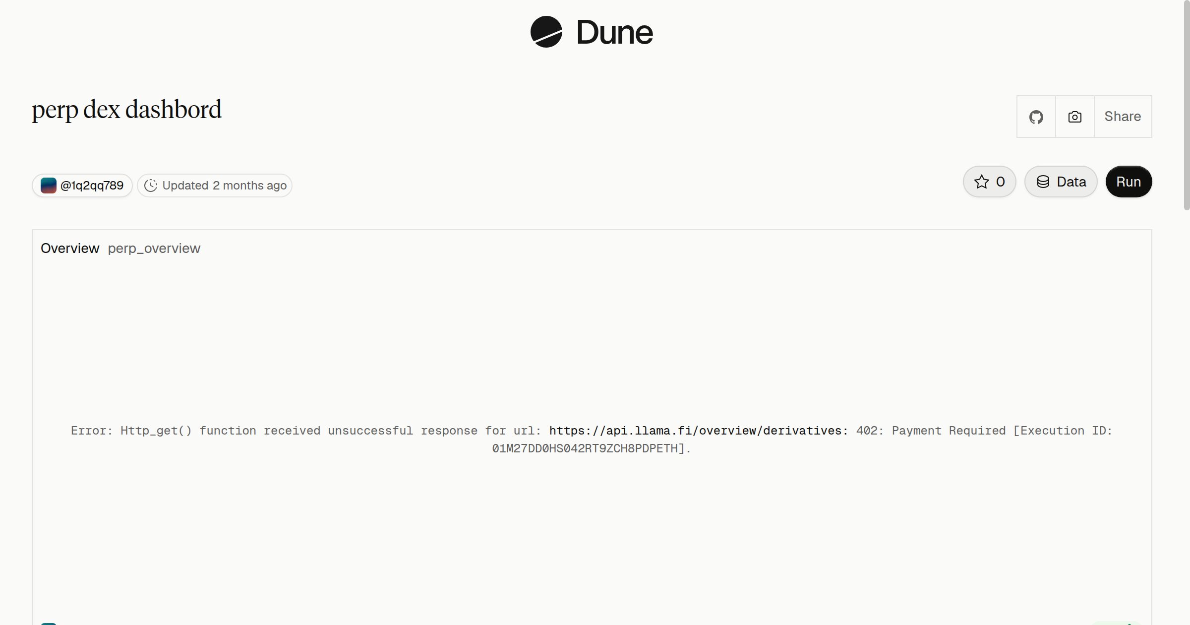 perp dex dashbord | Dune