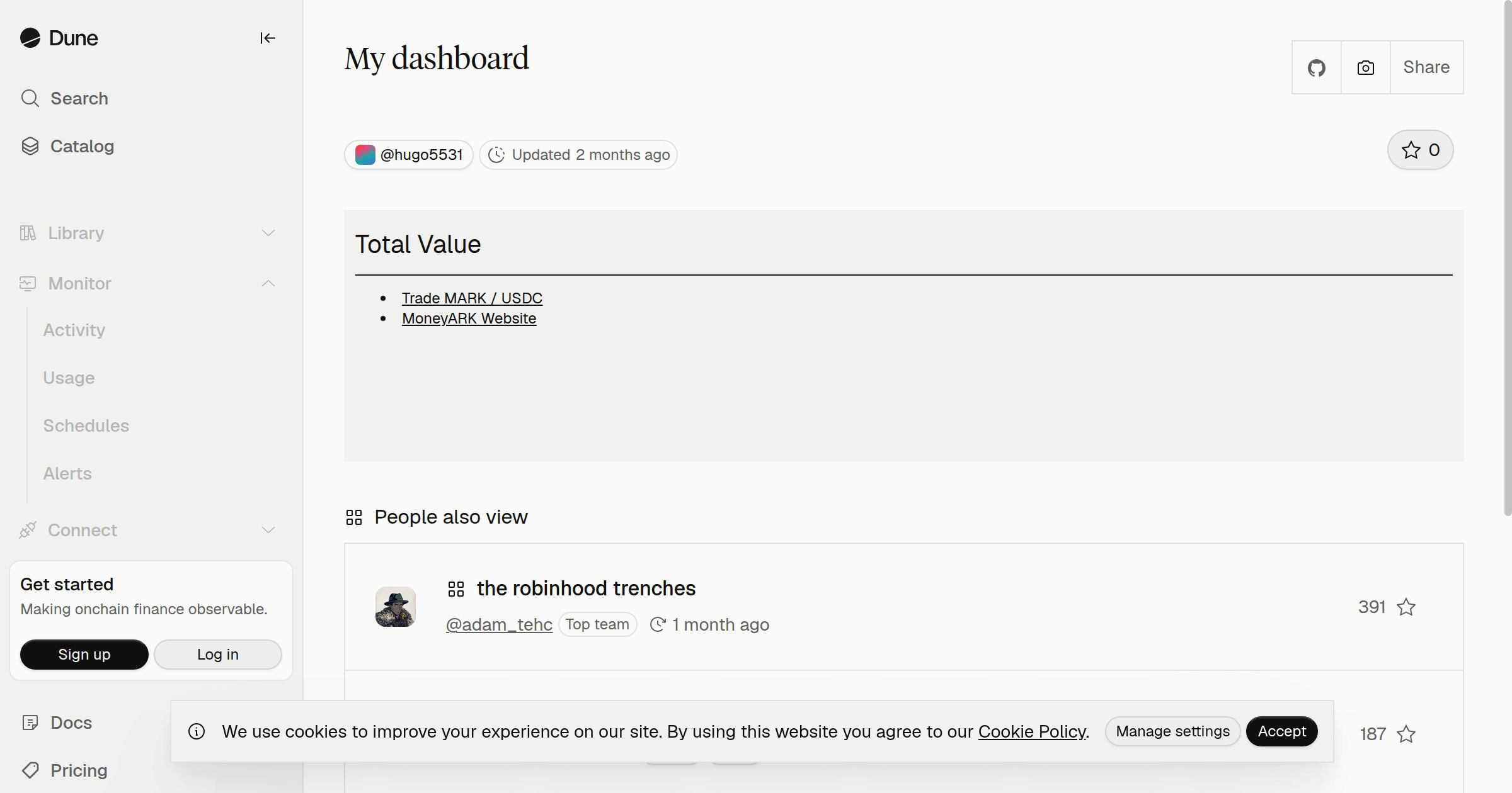 My dashboard | Dune