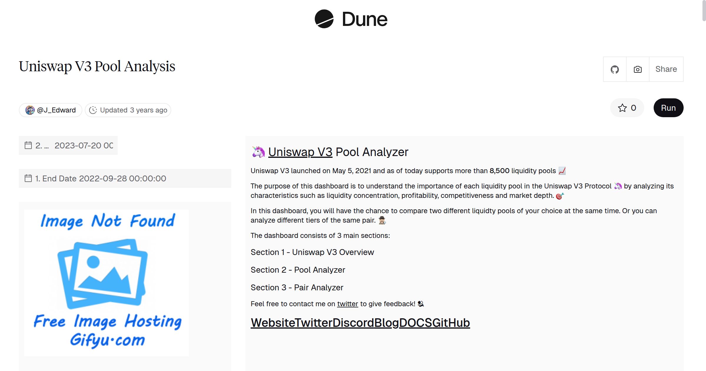 Uniswap V3 Pool Analysis | Dune
