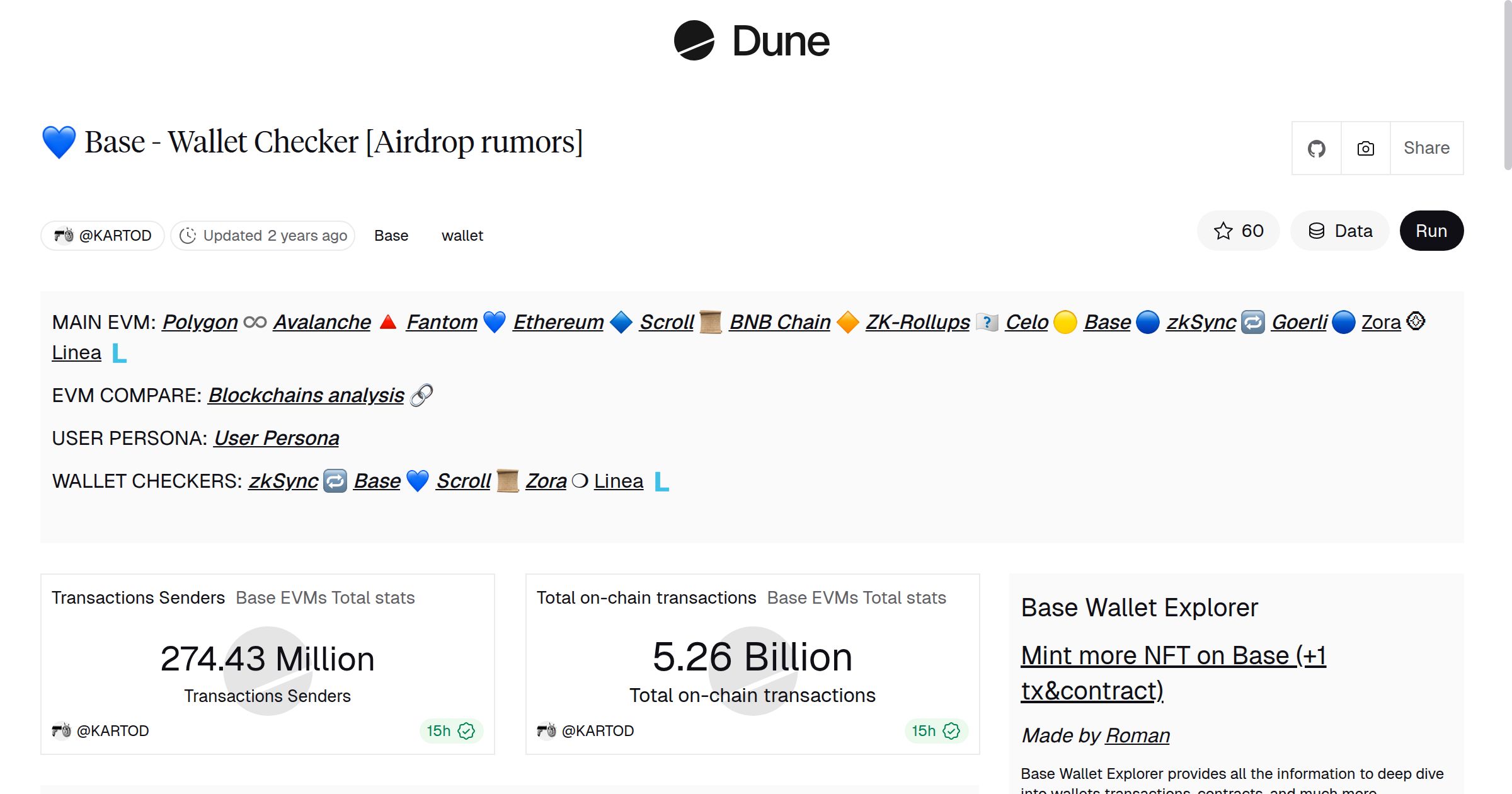 💙 Base - Wallet Checker [Airdrop rumors] | Dune