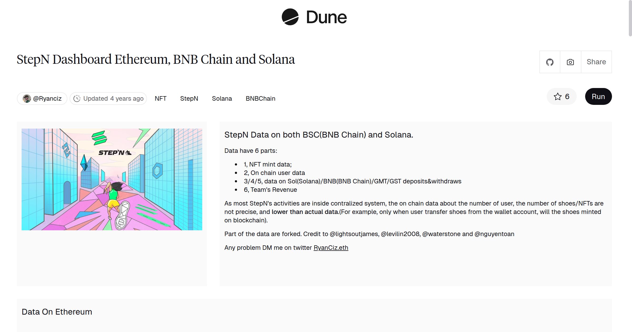 StepN Dashboard Ethereum, BNB Chain and Solana | Dune