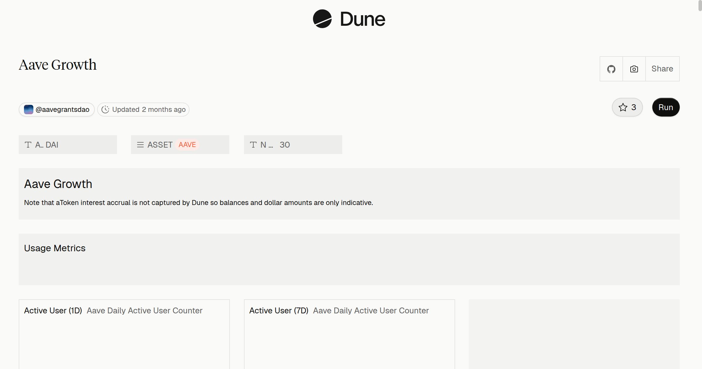 Aave Growth | Dune