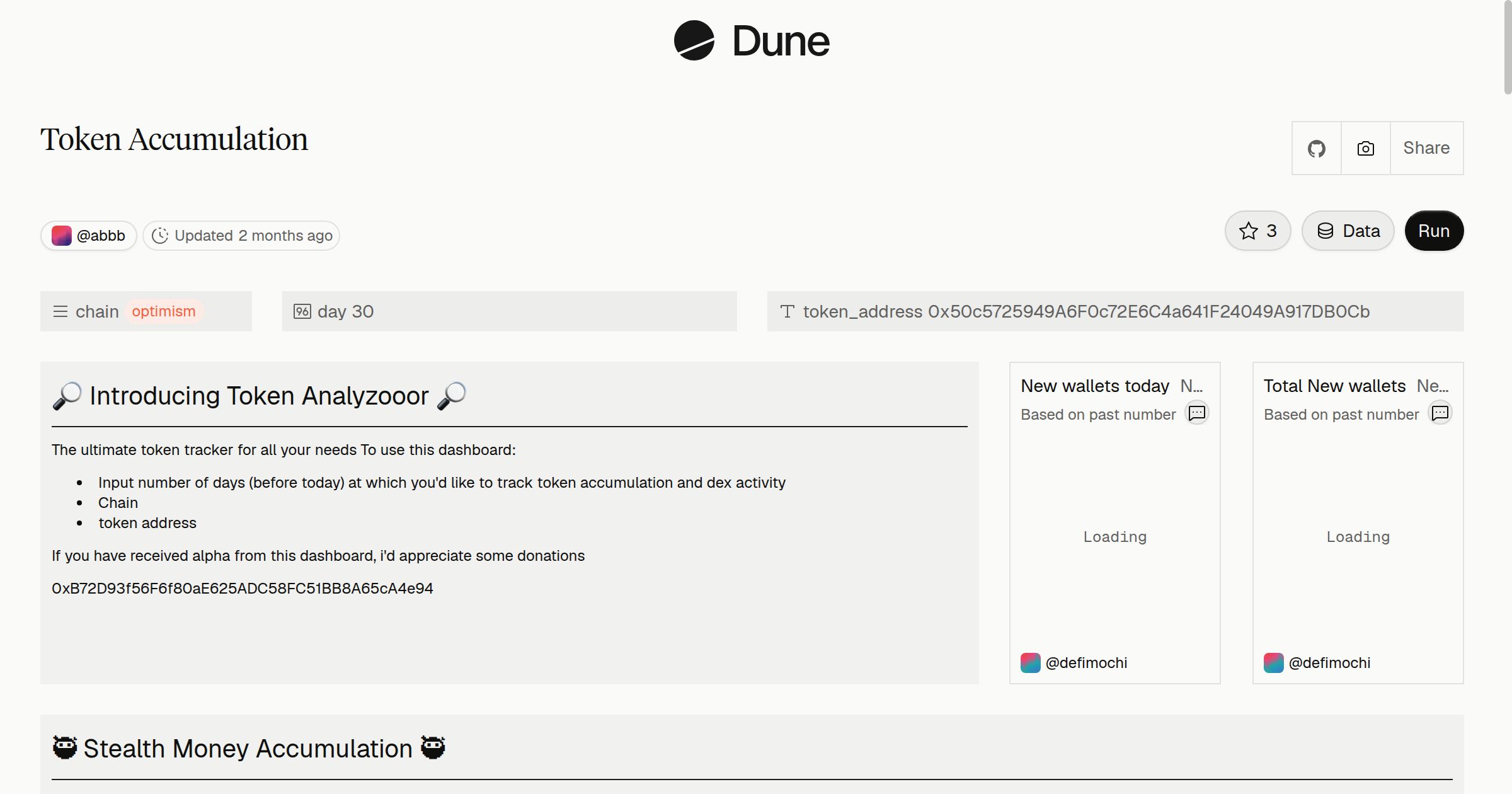 Token Accumulation | Dune