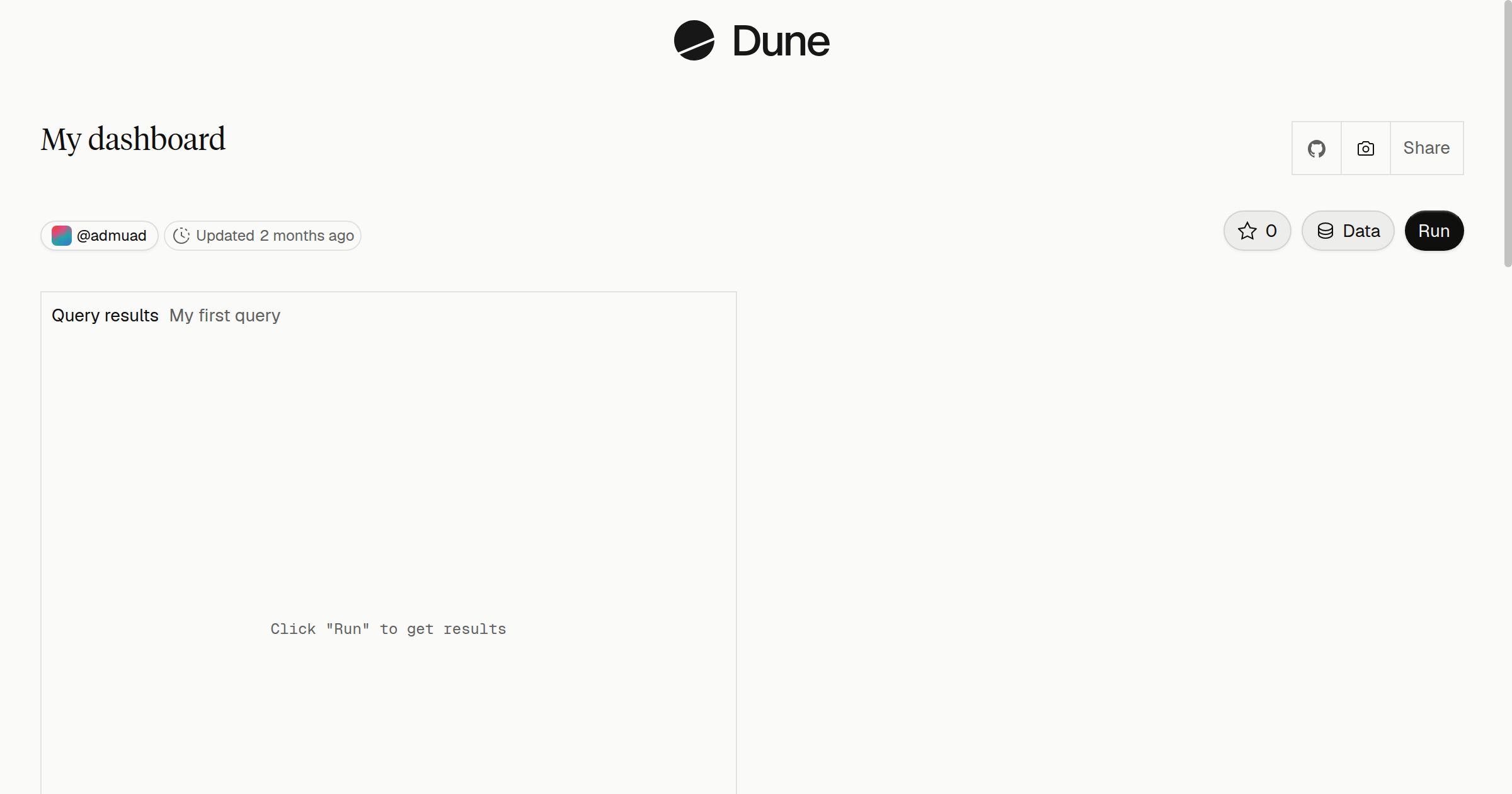 My dashboard | Dune