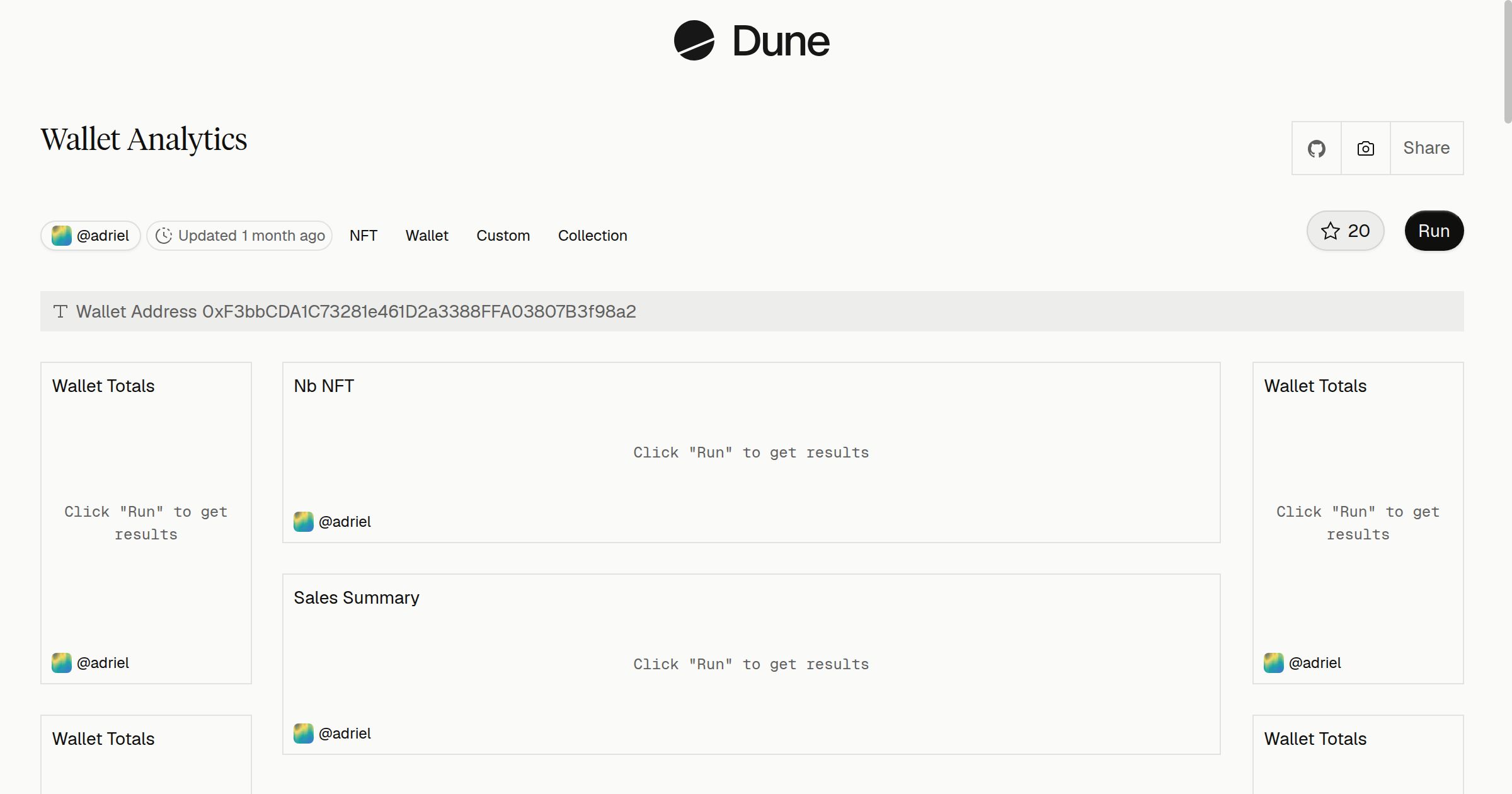 Wallet Analytics | Dune