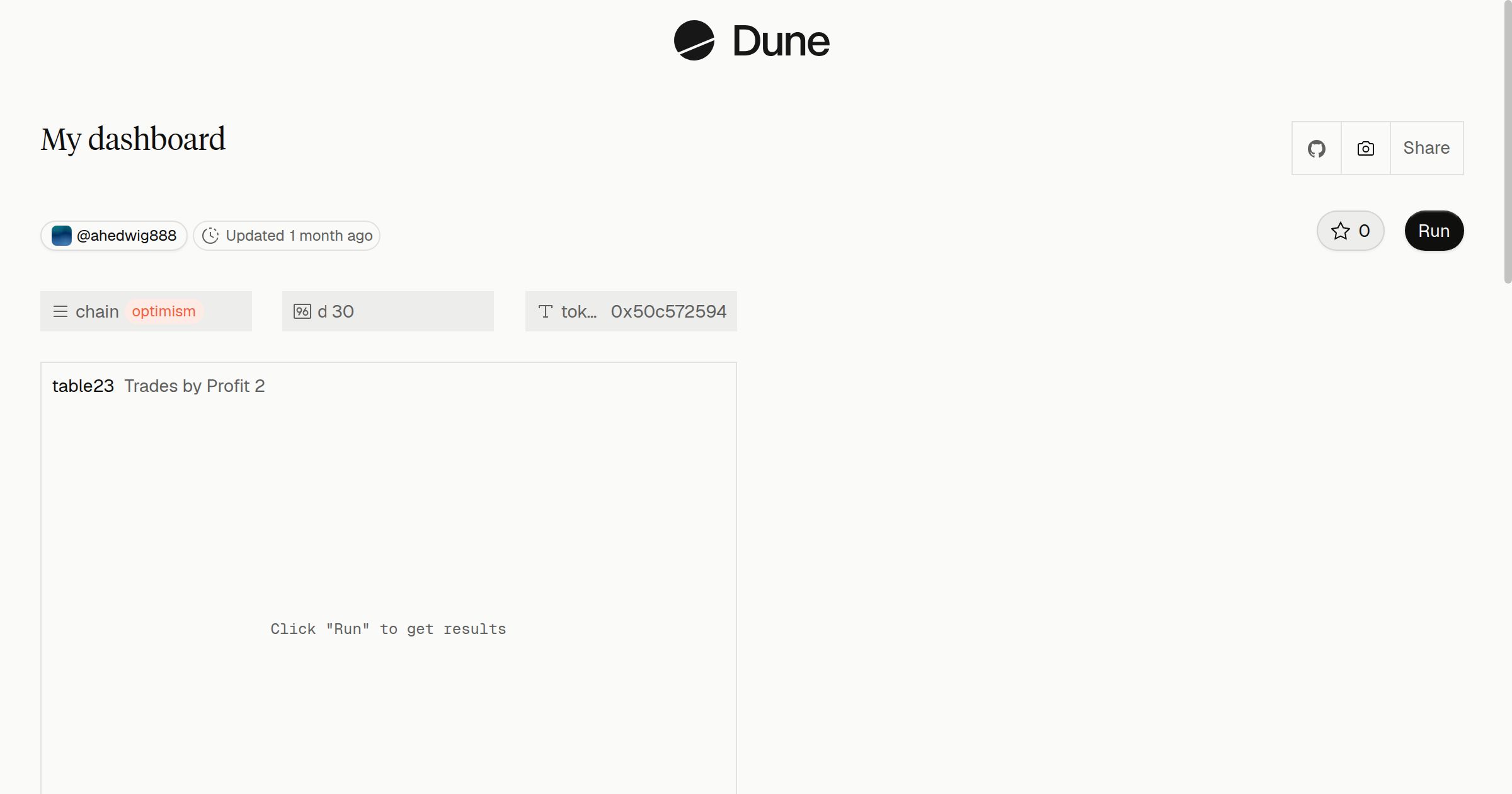 My dashboard | Dune