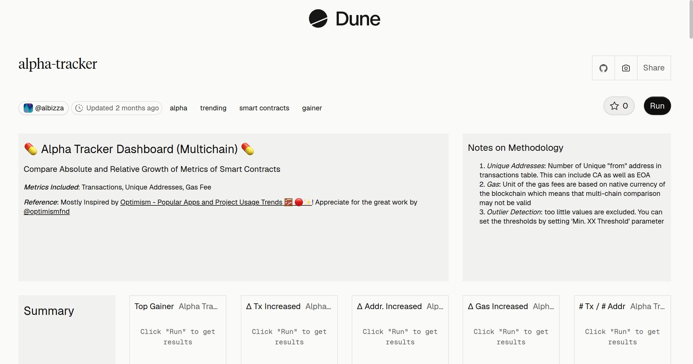 alpha-tracker | Dune