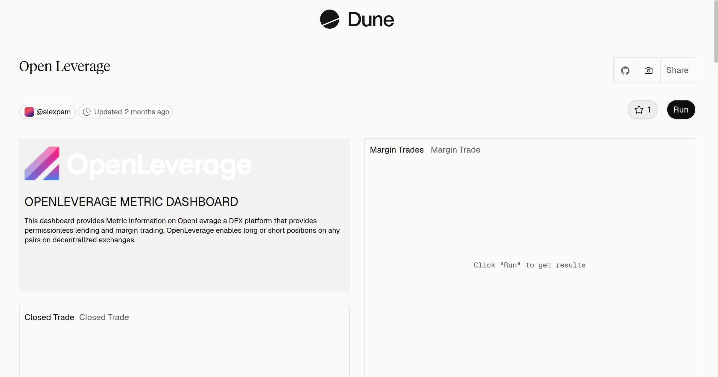 Open Leverage | Dune