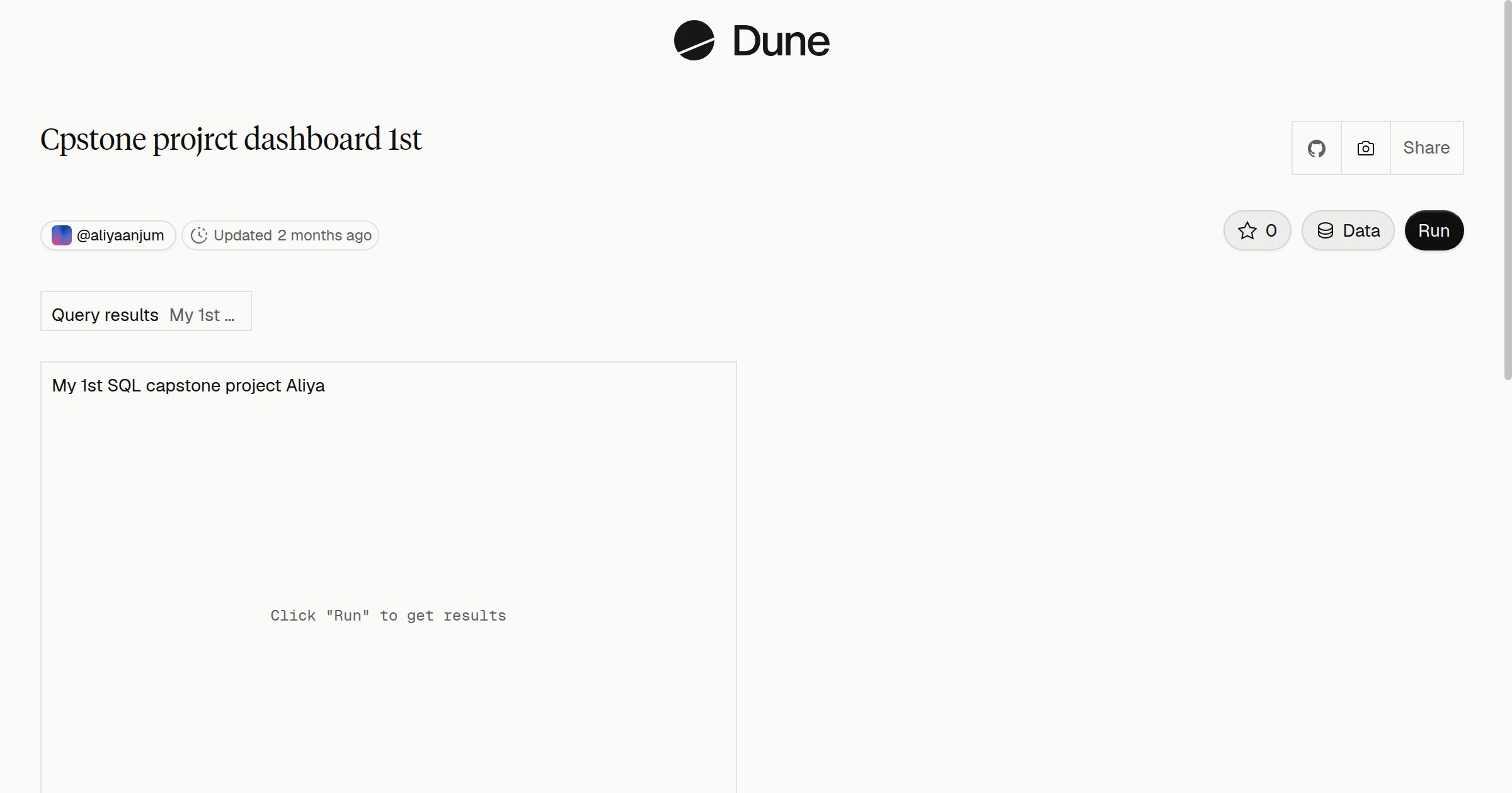 Cpstone projrct dashboard 1st | Dune