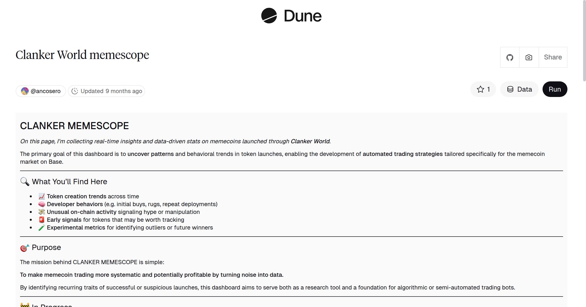 Clanker World memescope | Dune