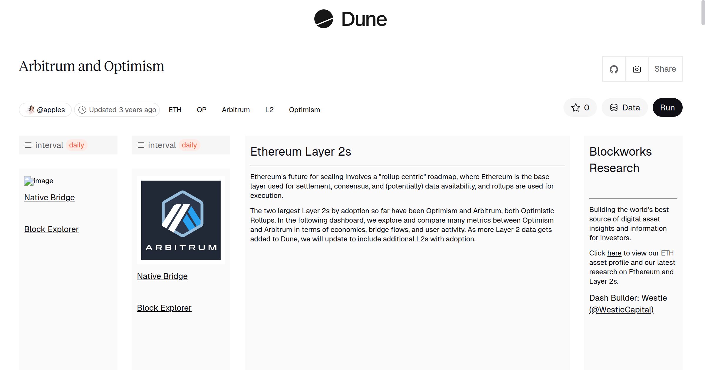 Arbitrum and Optimism | Dune