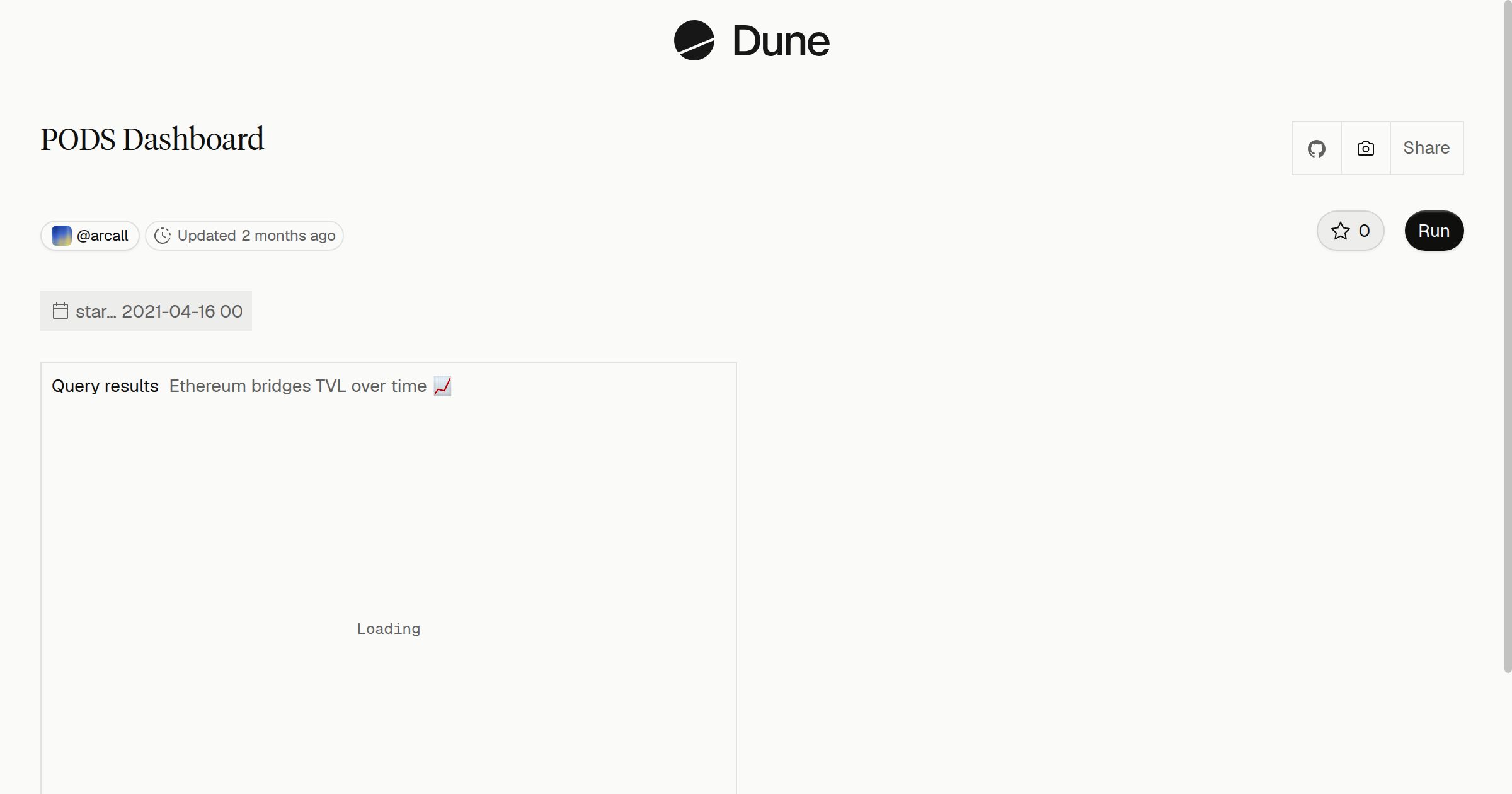 PODS Dashboard | Dune