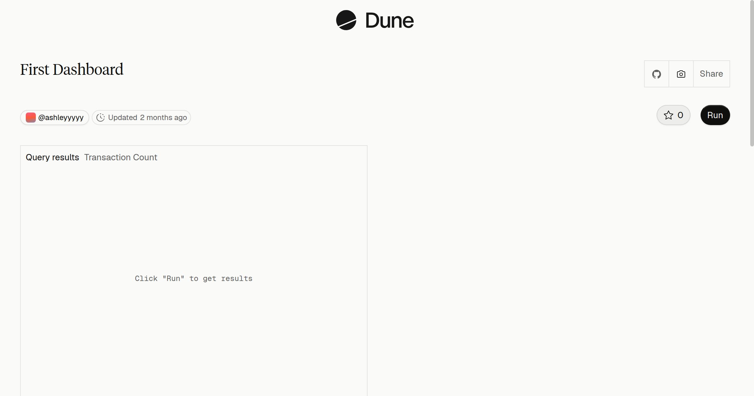 First Dashboard | Dune