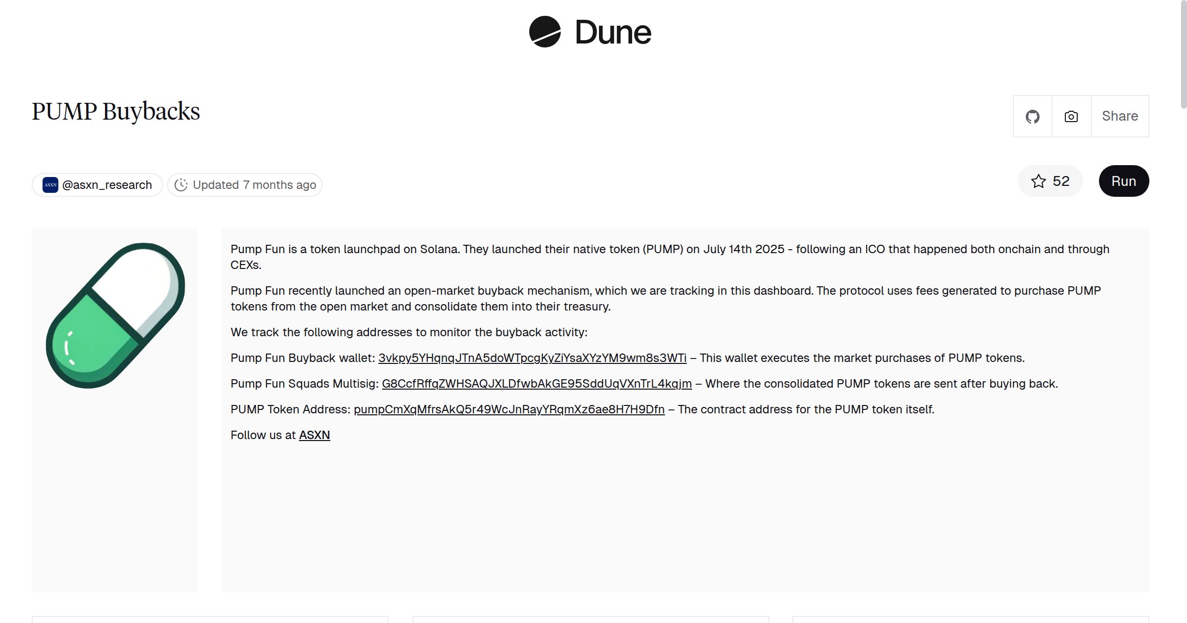 PUMP Buybacks | Dune