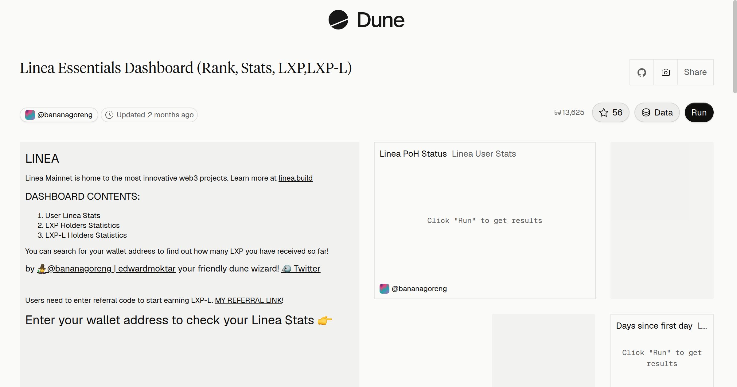 Linea Essentials Dashboard (Rank, Stats, LXP,LXP-L) | Dune