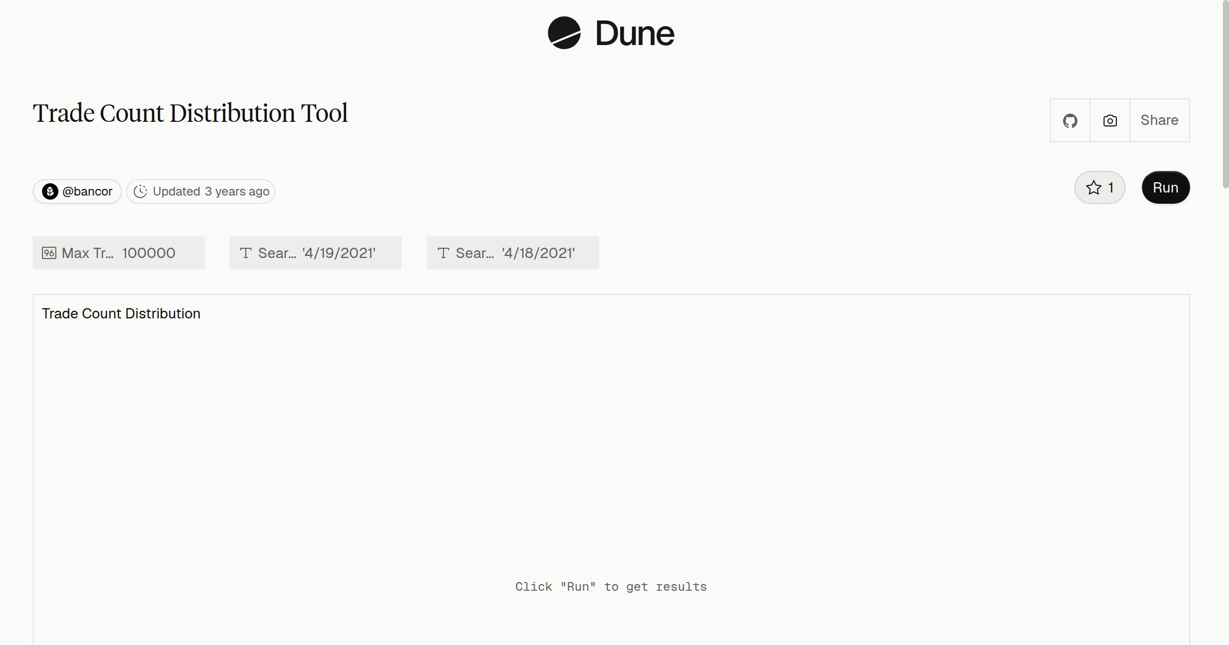 Trade Count Distribution Tool