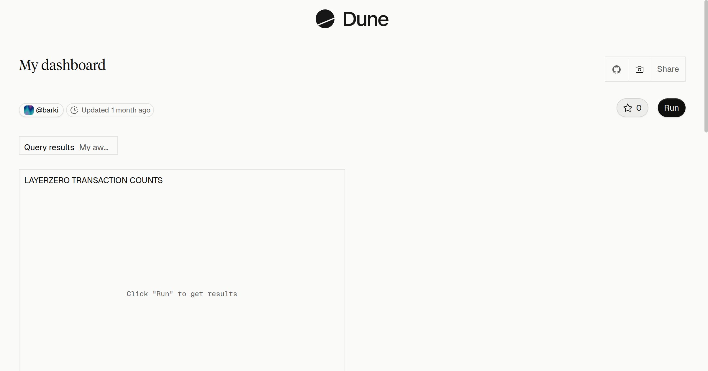 My dashboard | Dune