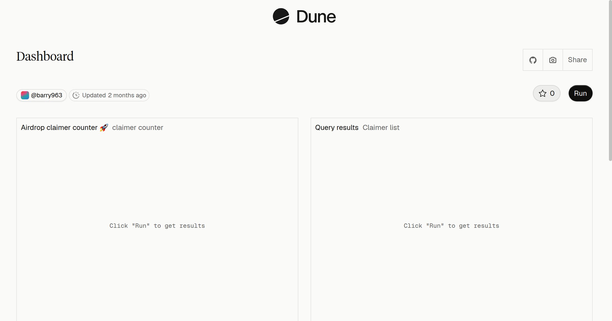 Dashboard | Dune
