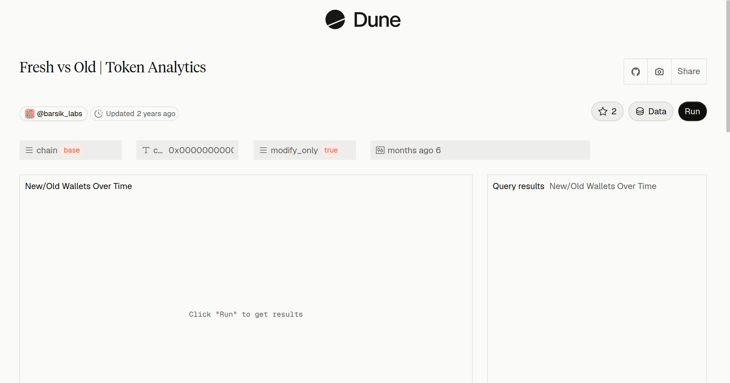 Fresh vs Old | Token Analytics | Dune