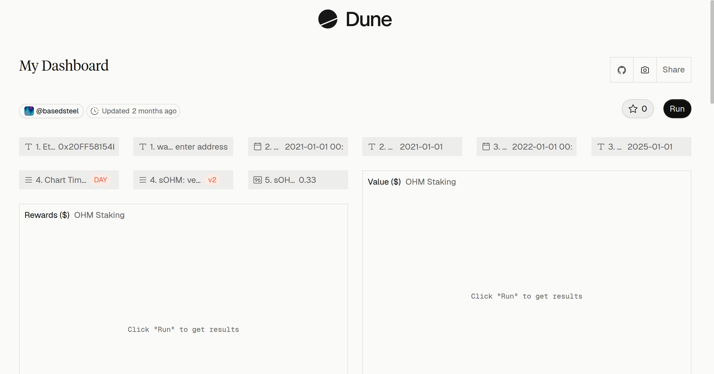 My Dashboard | Dune