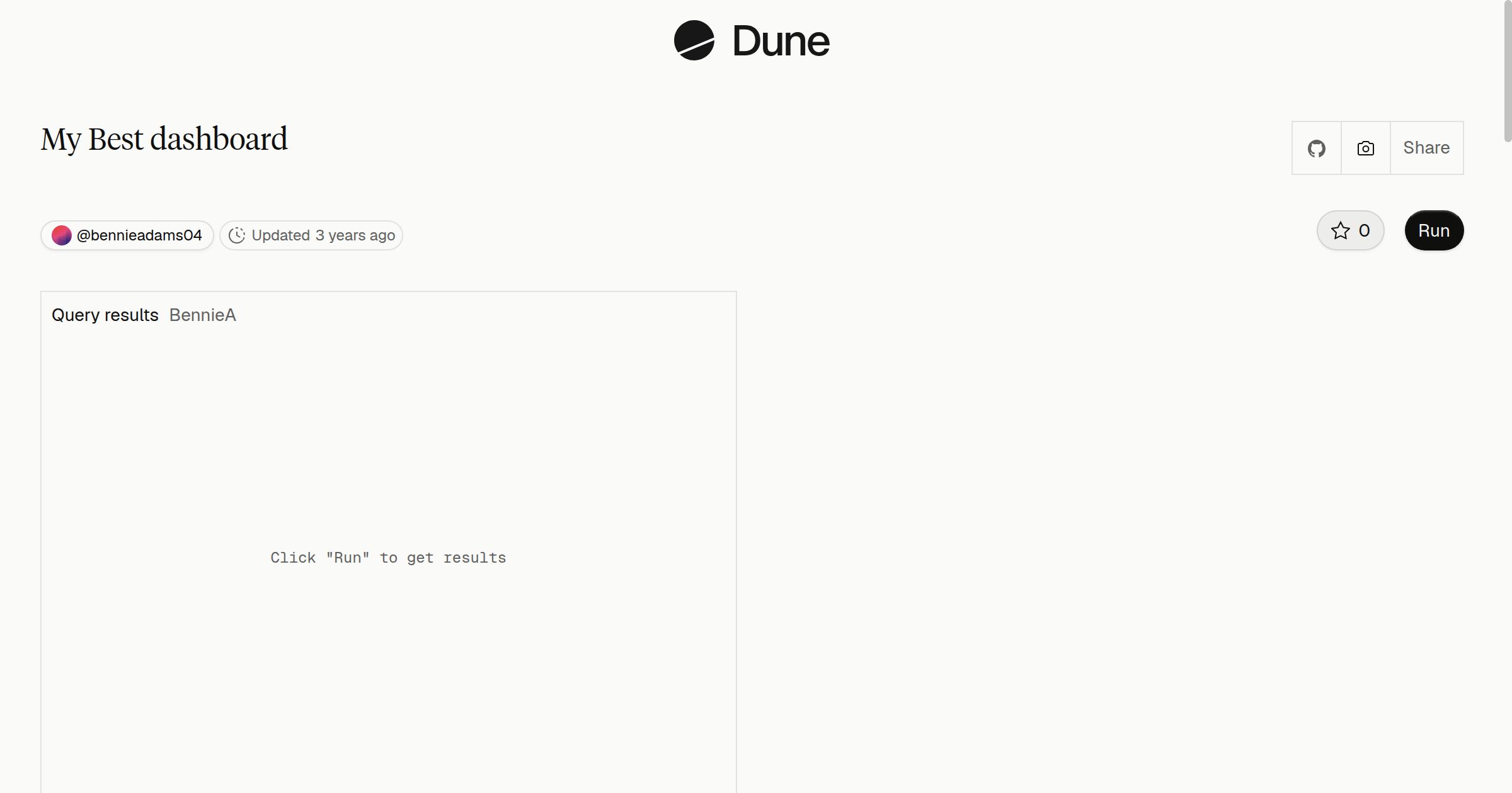 My Best dashboard | Dune