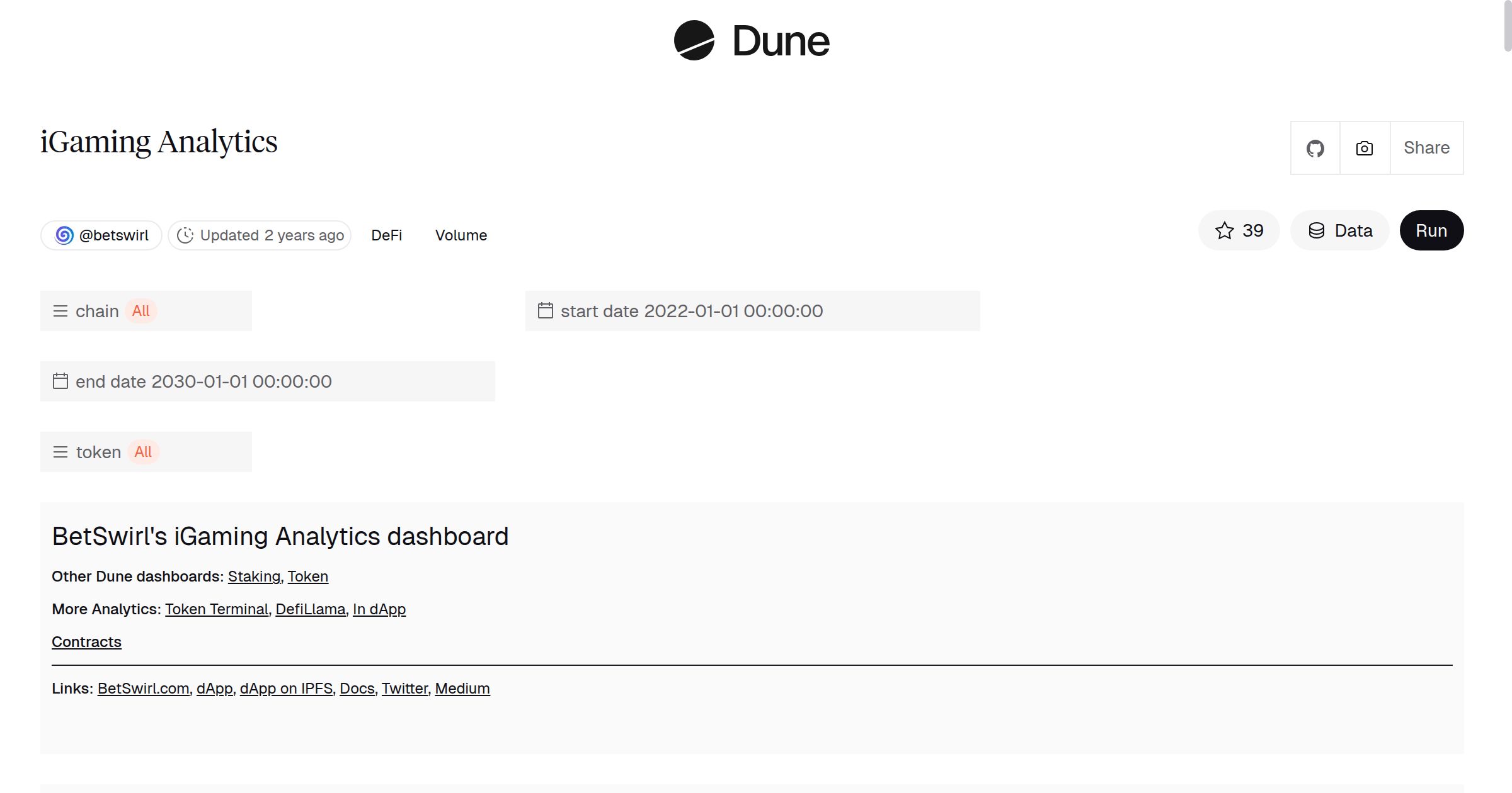 iGaming Analytics | Dune