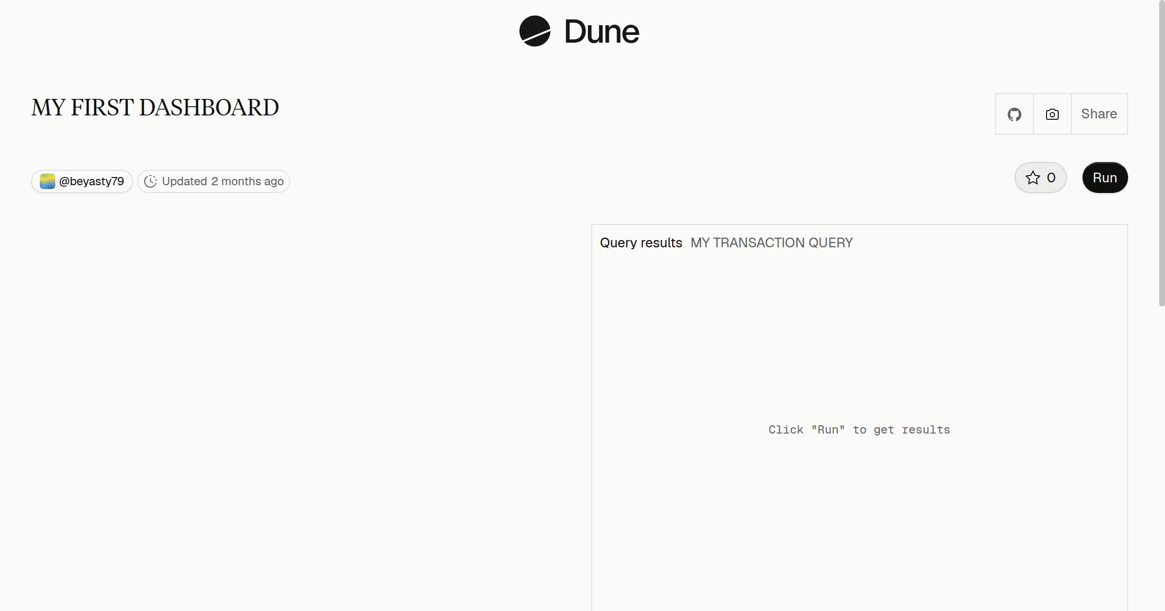 MY FIRST DASHBOARD | Dune