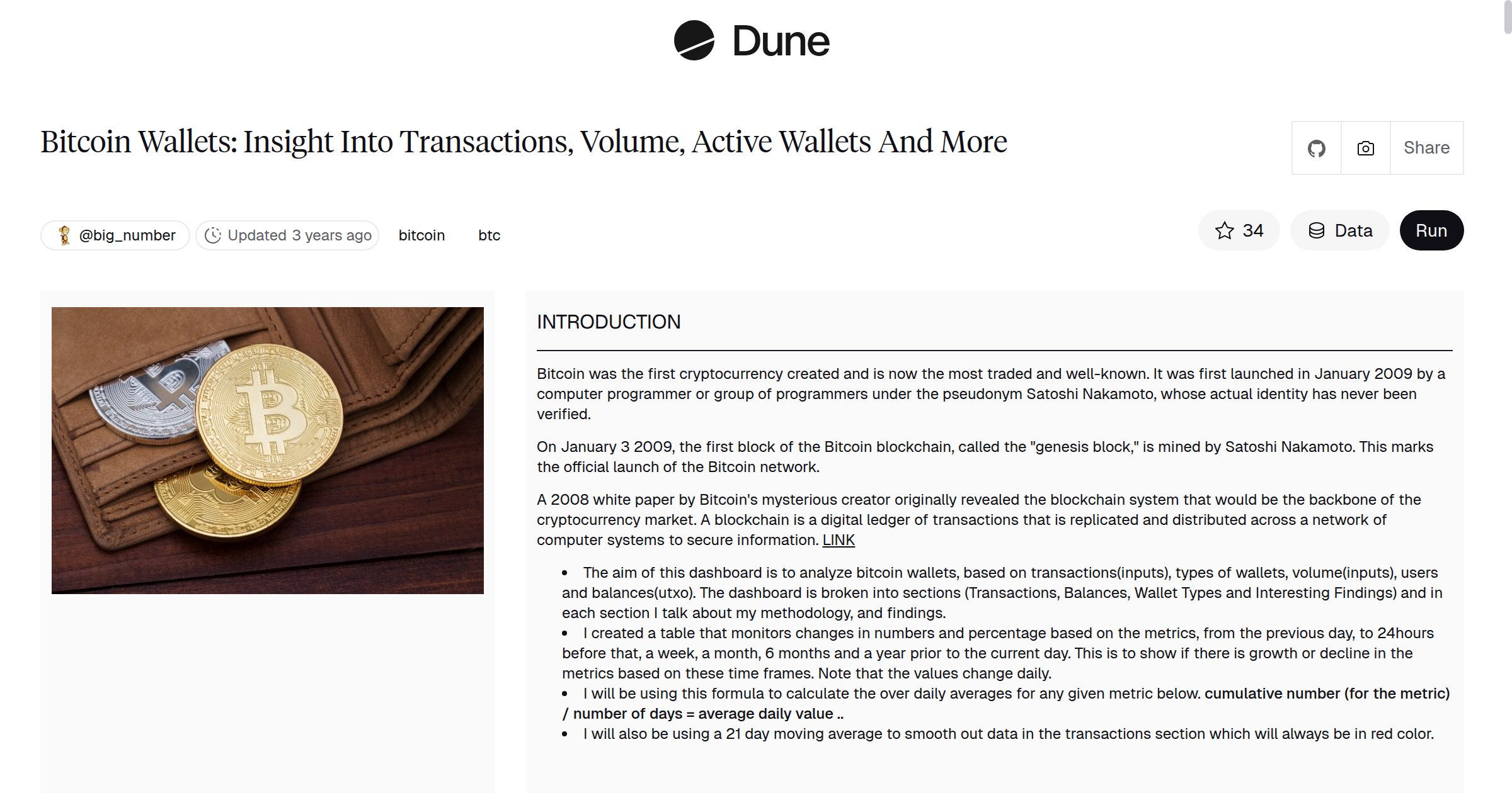 Bitcoin Wallets: Insight Into Transactions, Volume, Active Wallets And More  | Dune