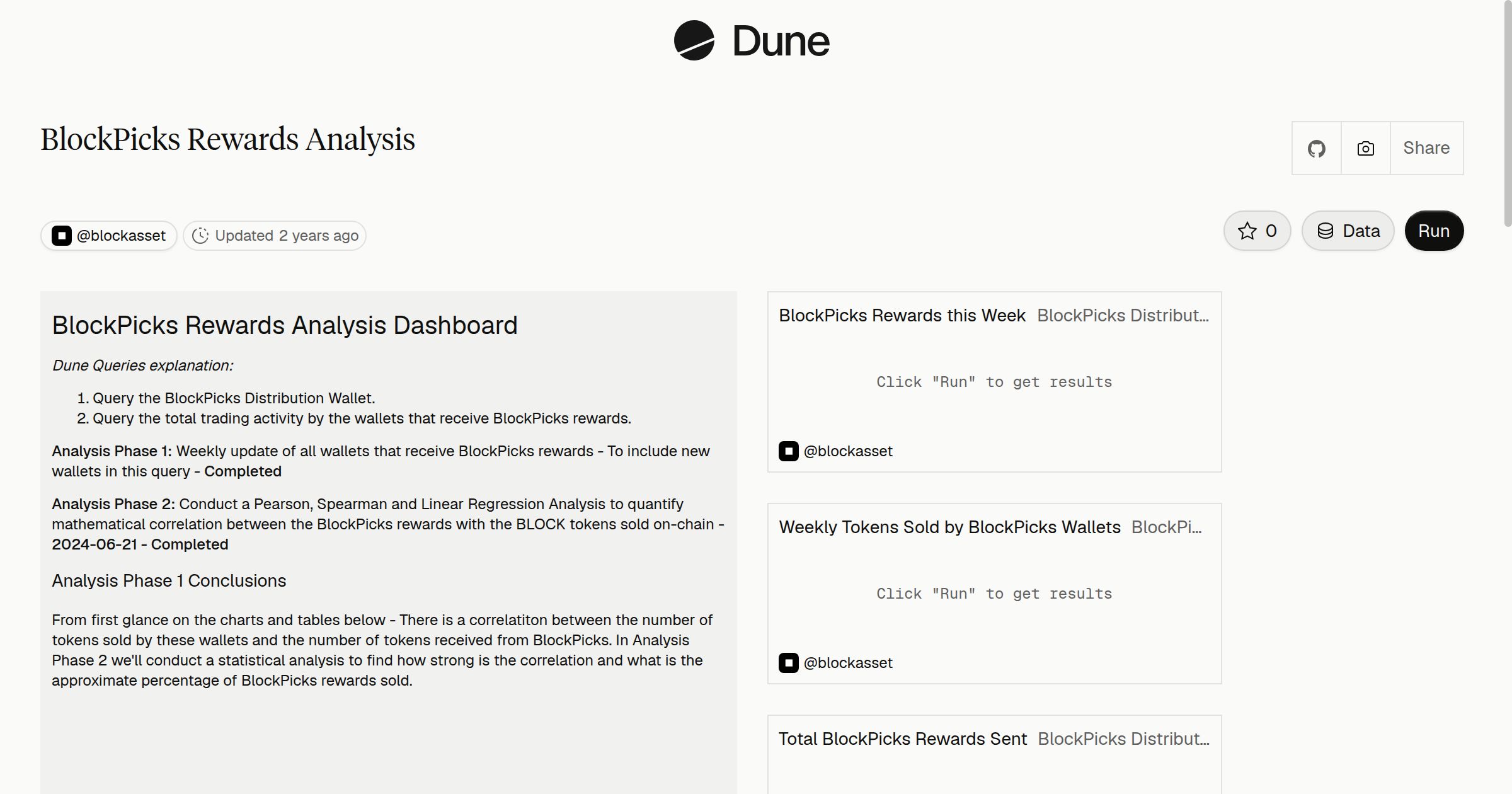 BlockPicks Rewards Analysis | Dune