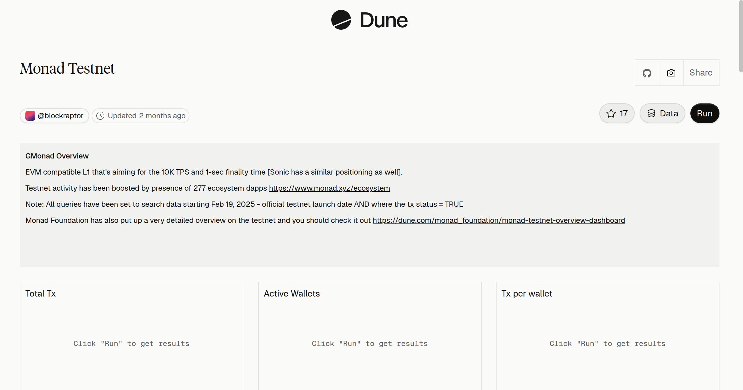 Monad Testnet | Dune