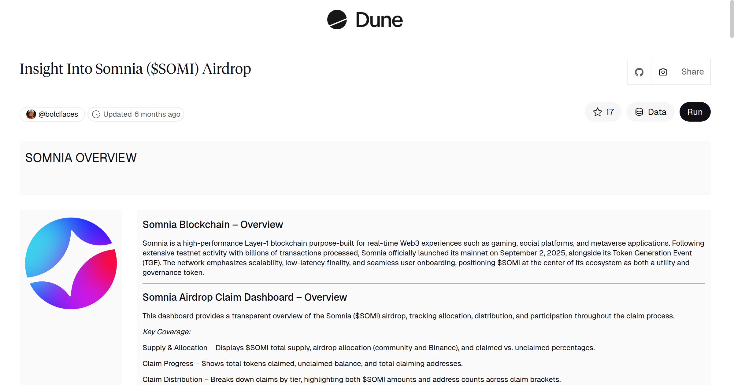 Insight Into Somnia ($SOMI) Airdrop | Dune