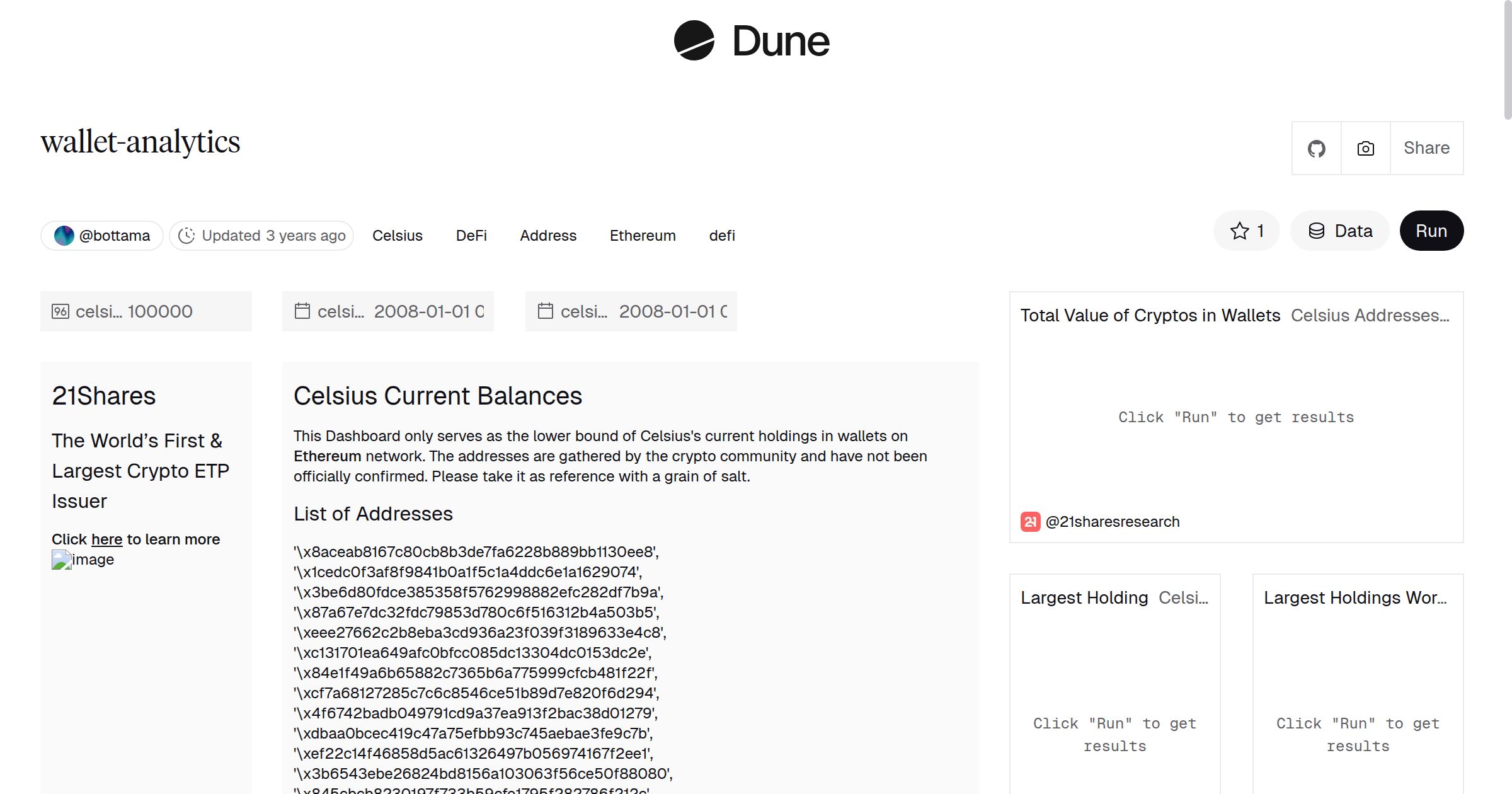 wallet-analytics | Dune