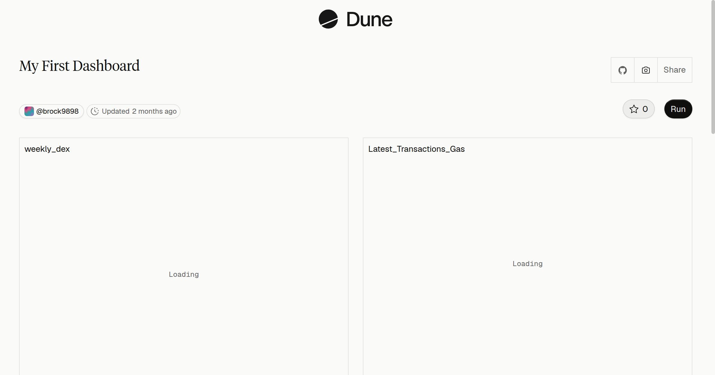 My First Dashboard | Dune