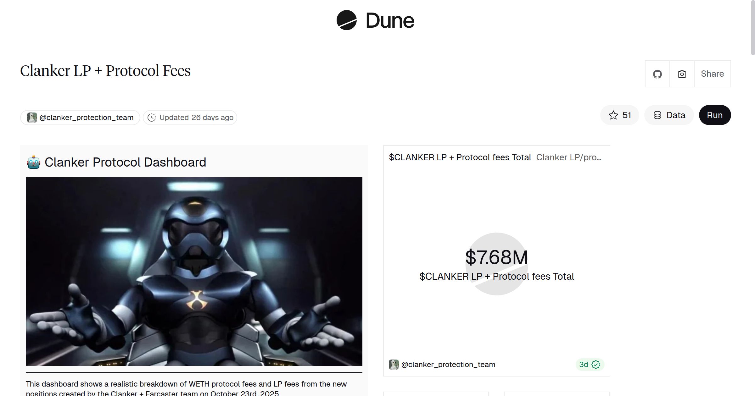 Clanker LP + Protocol Fees | Dune