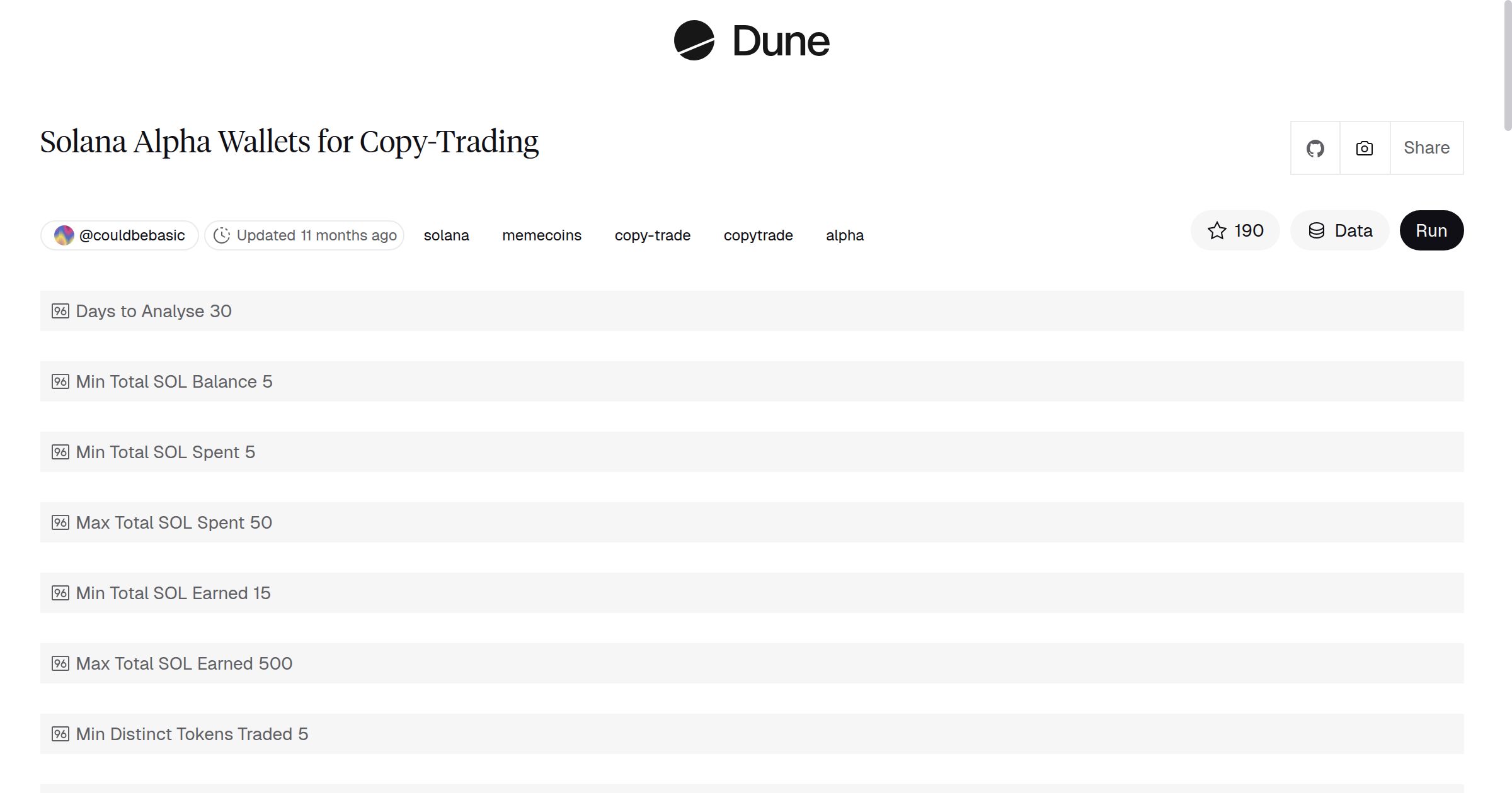 Solana Alpha Wallets for Copy-Trading | Dune