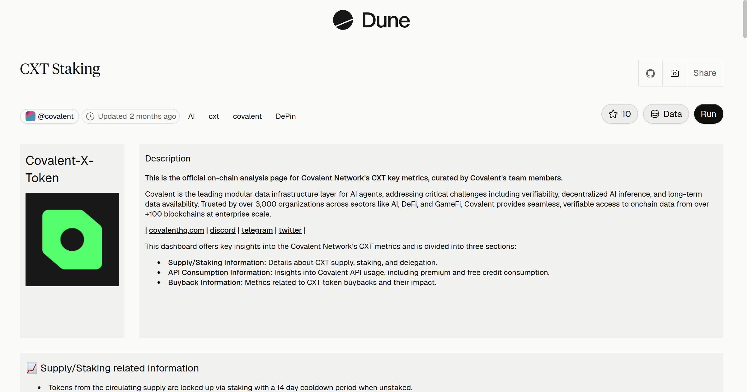 CXT Staking | Dune