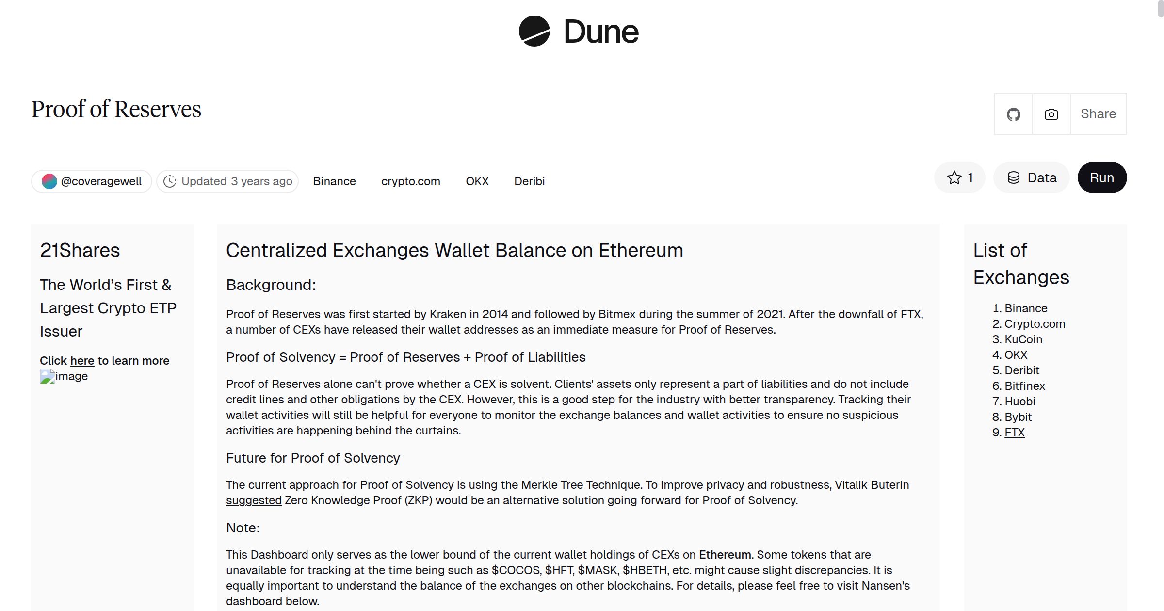 Proof of Reserves | Dune