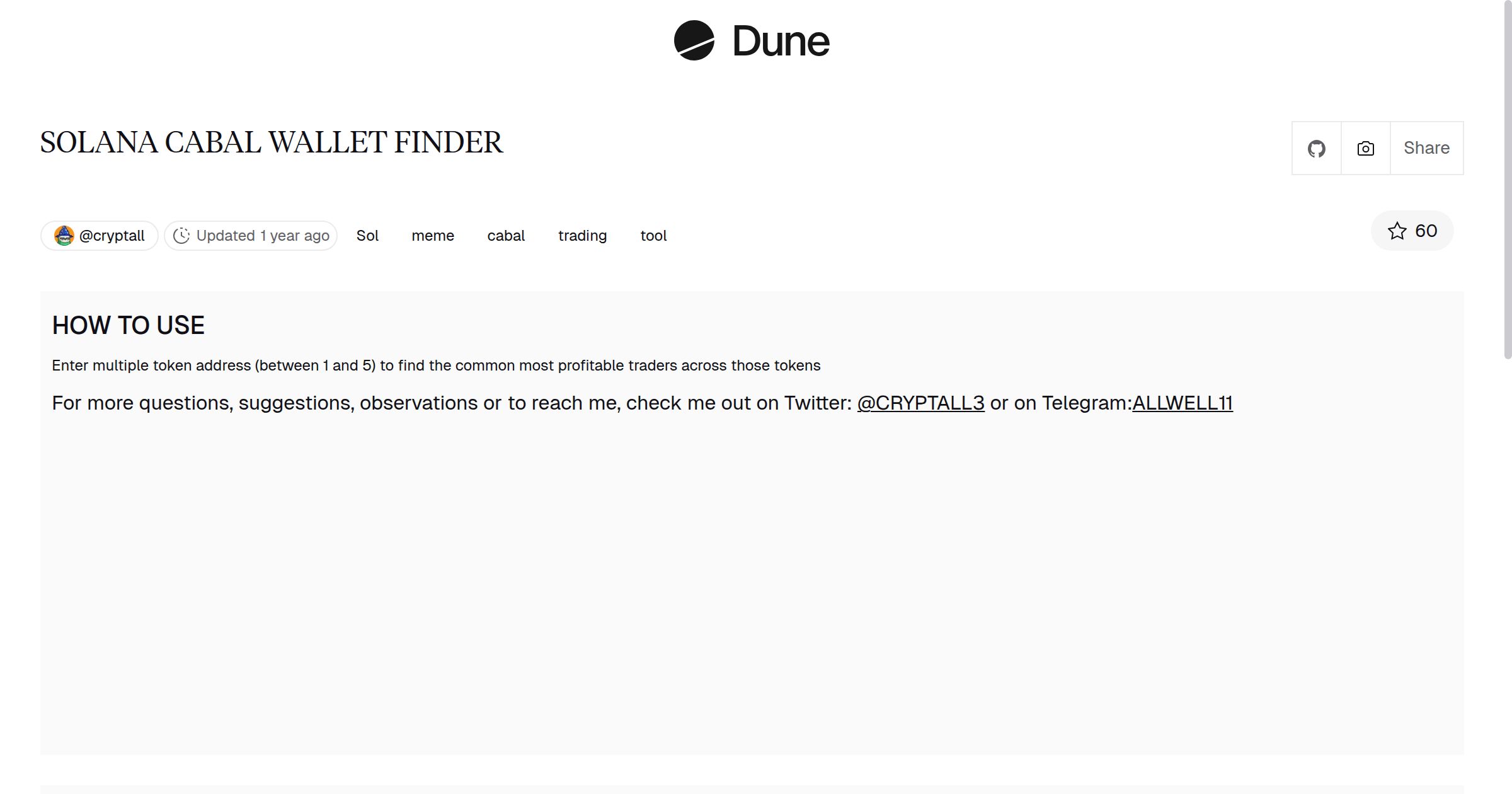 SOLANA CABAL WALLET FINDER | Dune