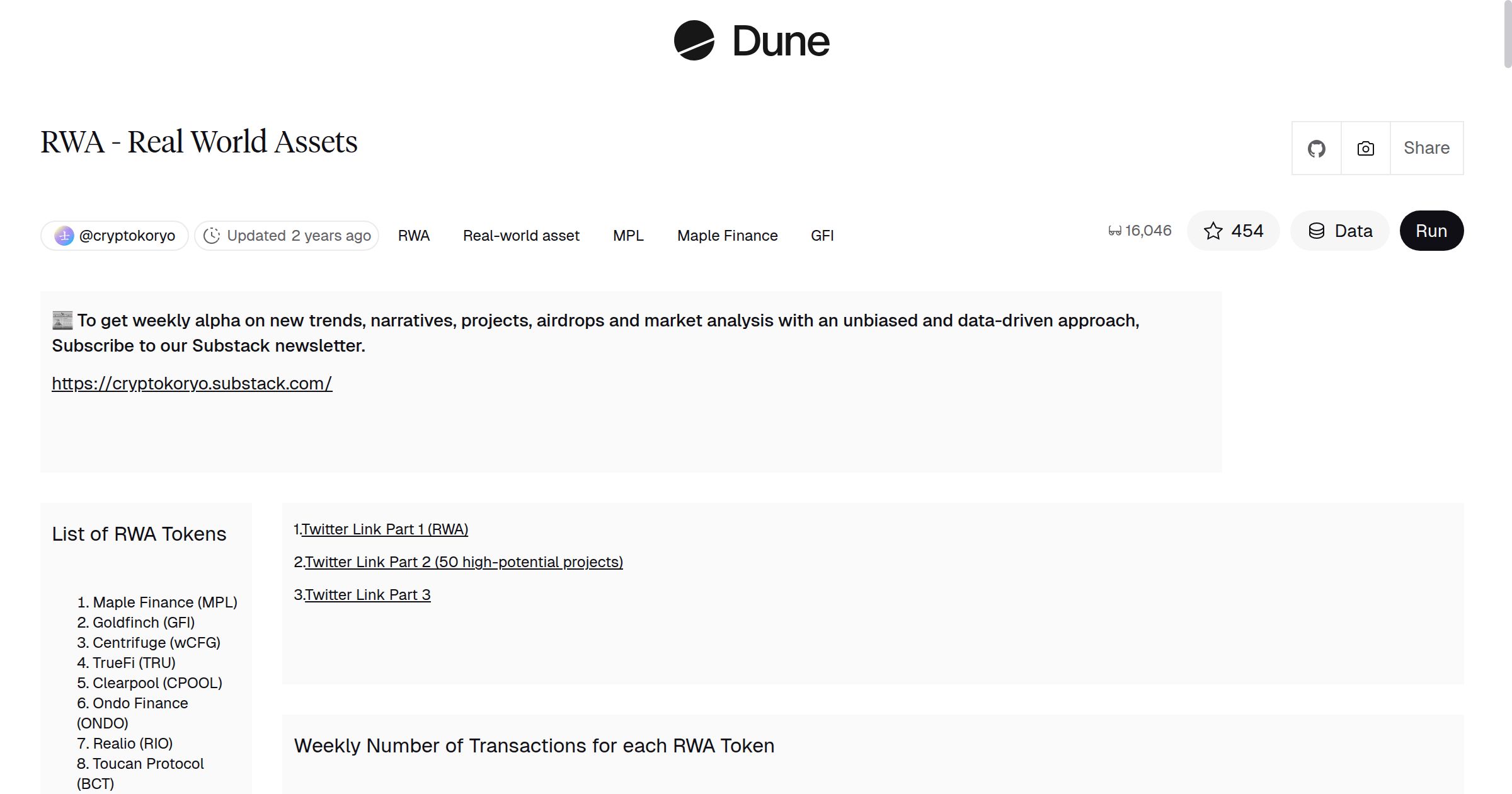 RWA - Real World Assets | Dune