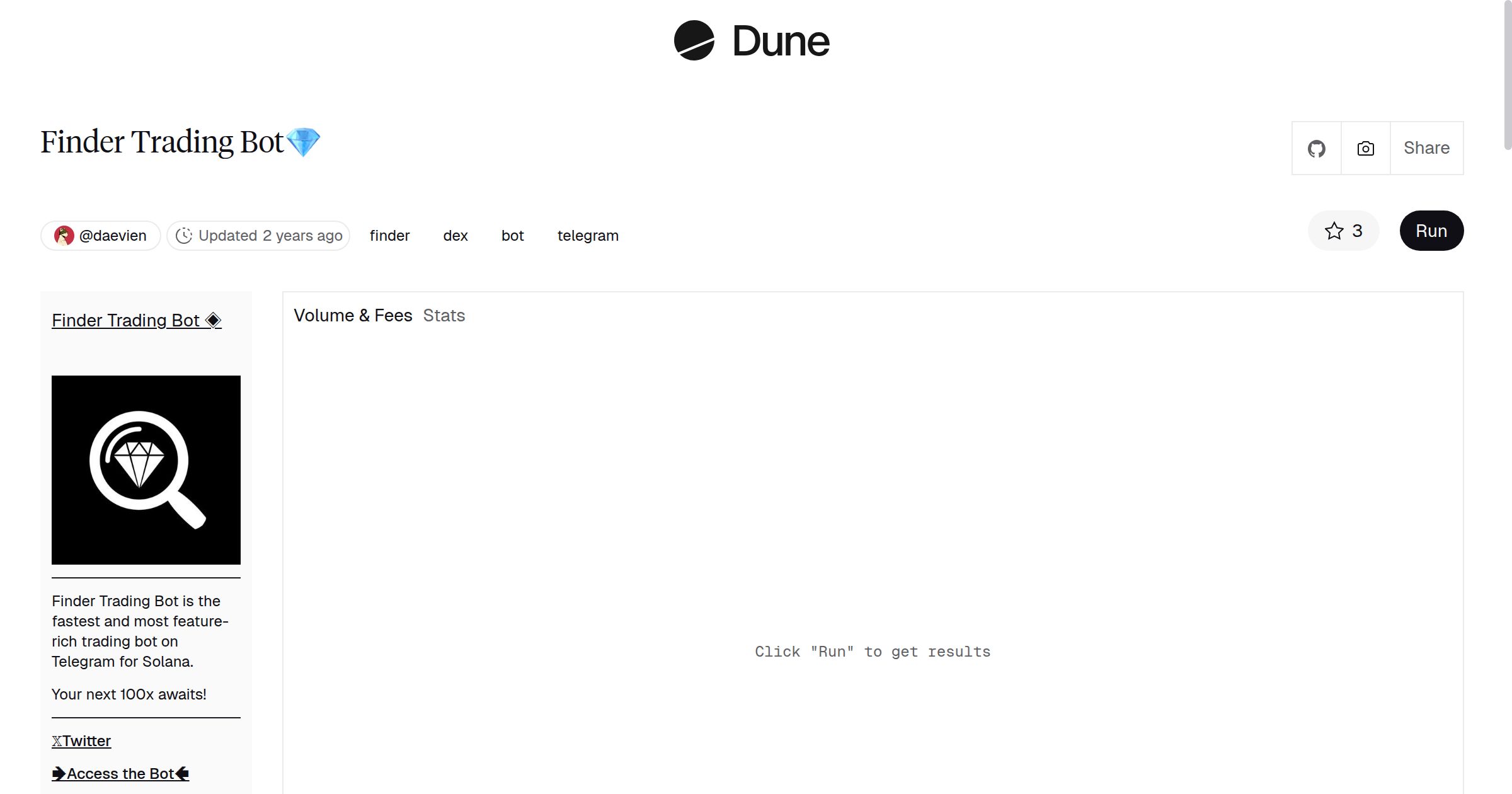 Finder Trading Bot💎 | Dune