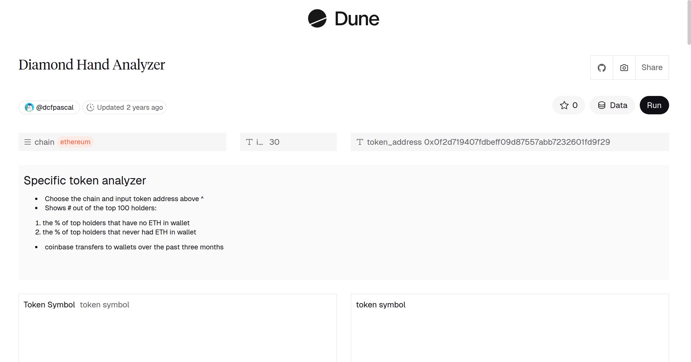 Diamond Hand Analyzer | Dune