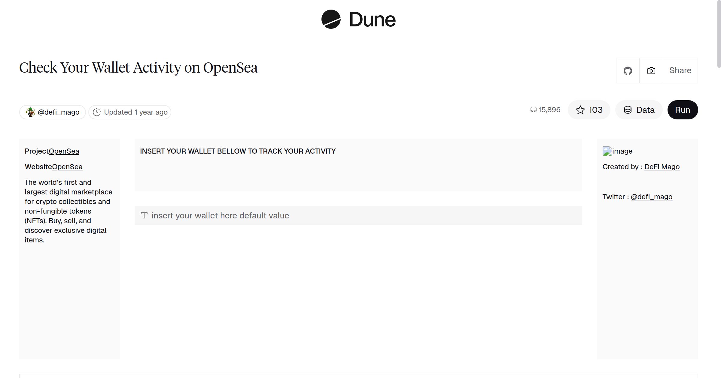 Check Your Wallet Activity on OpenSea | Dune