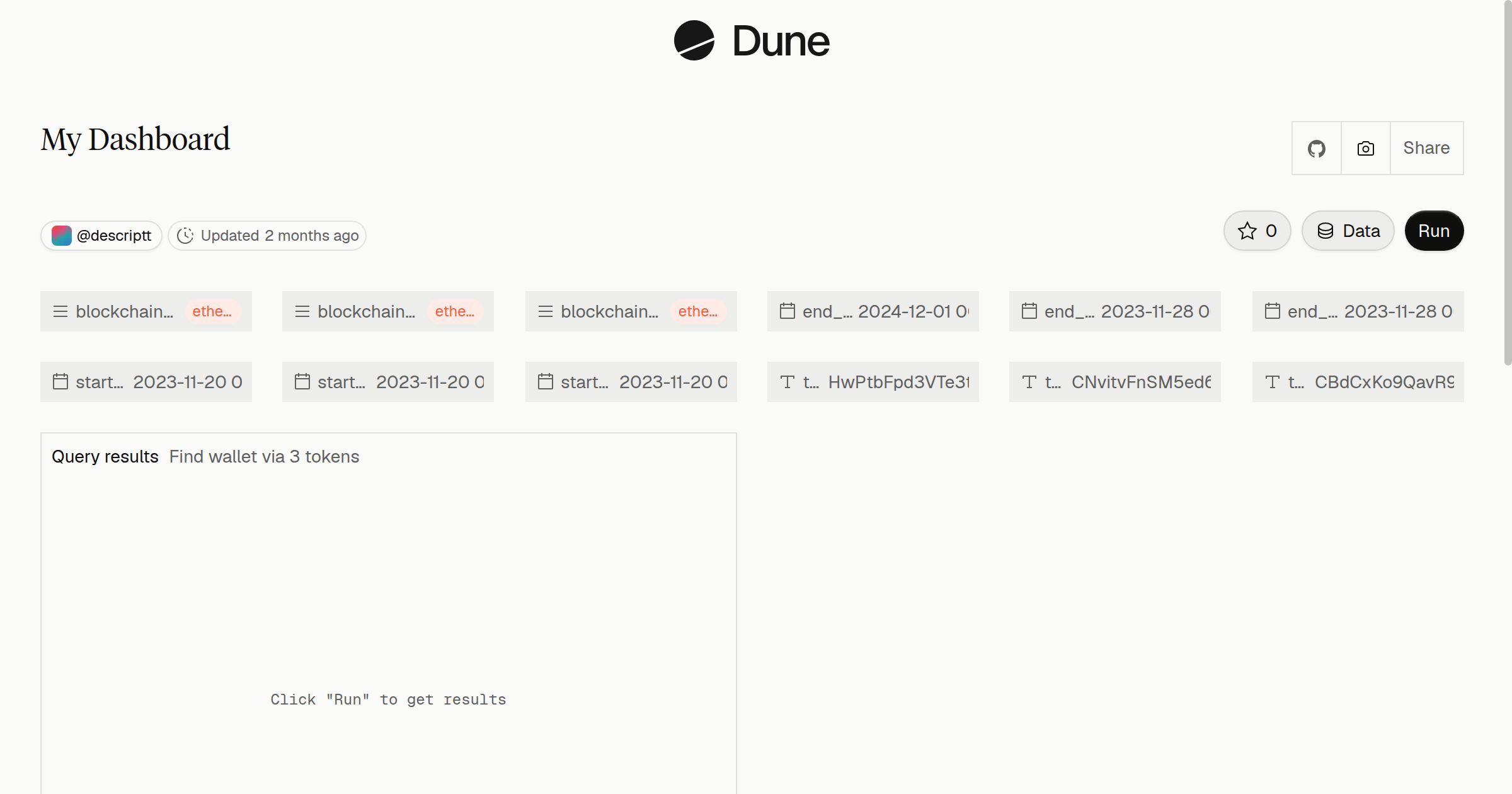 My Dashboard | Dune