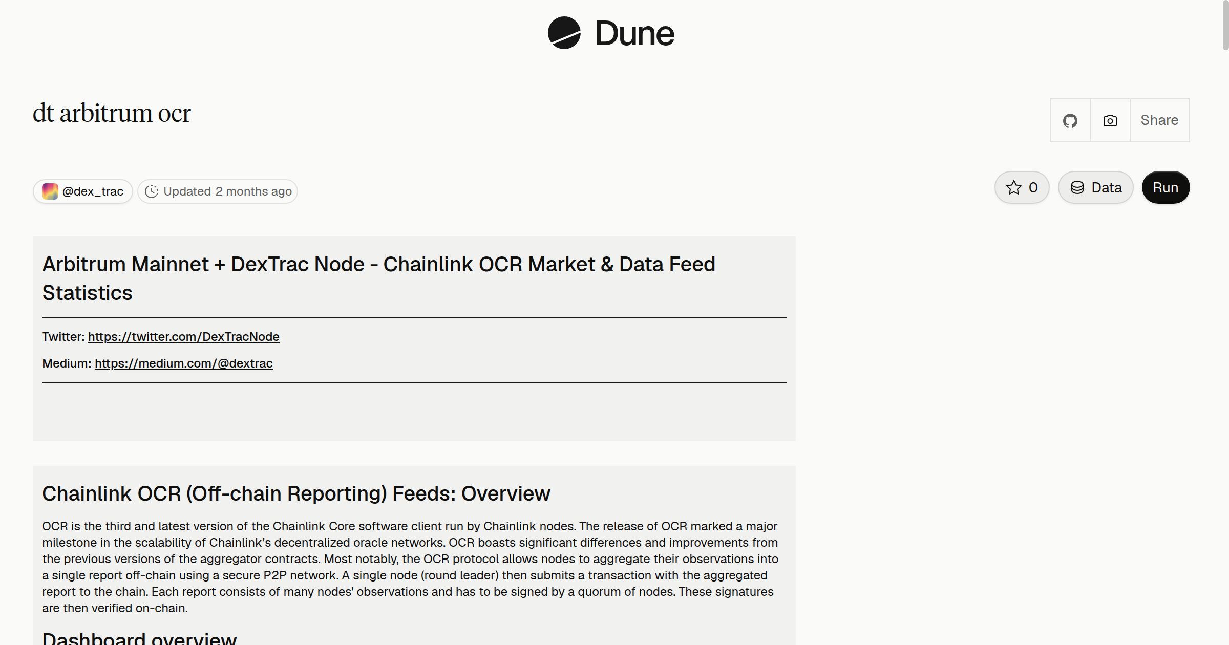dt arbitrum ocr | Dune
