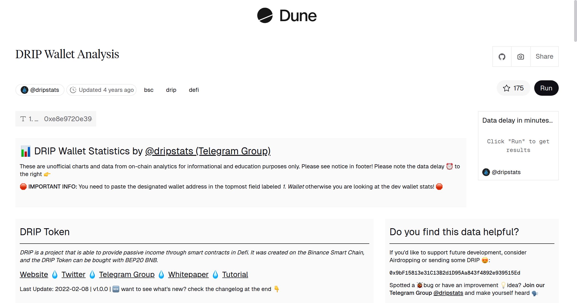 DRIP Wallet Analysis