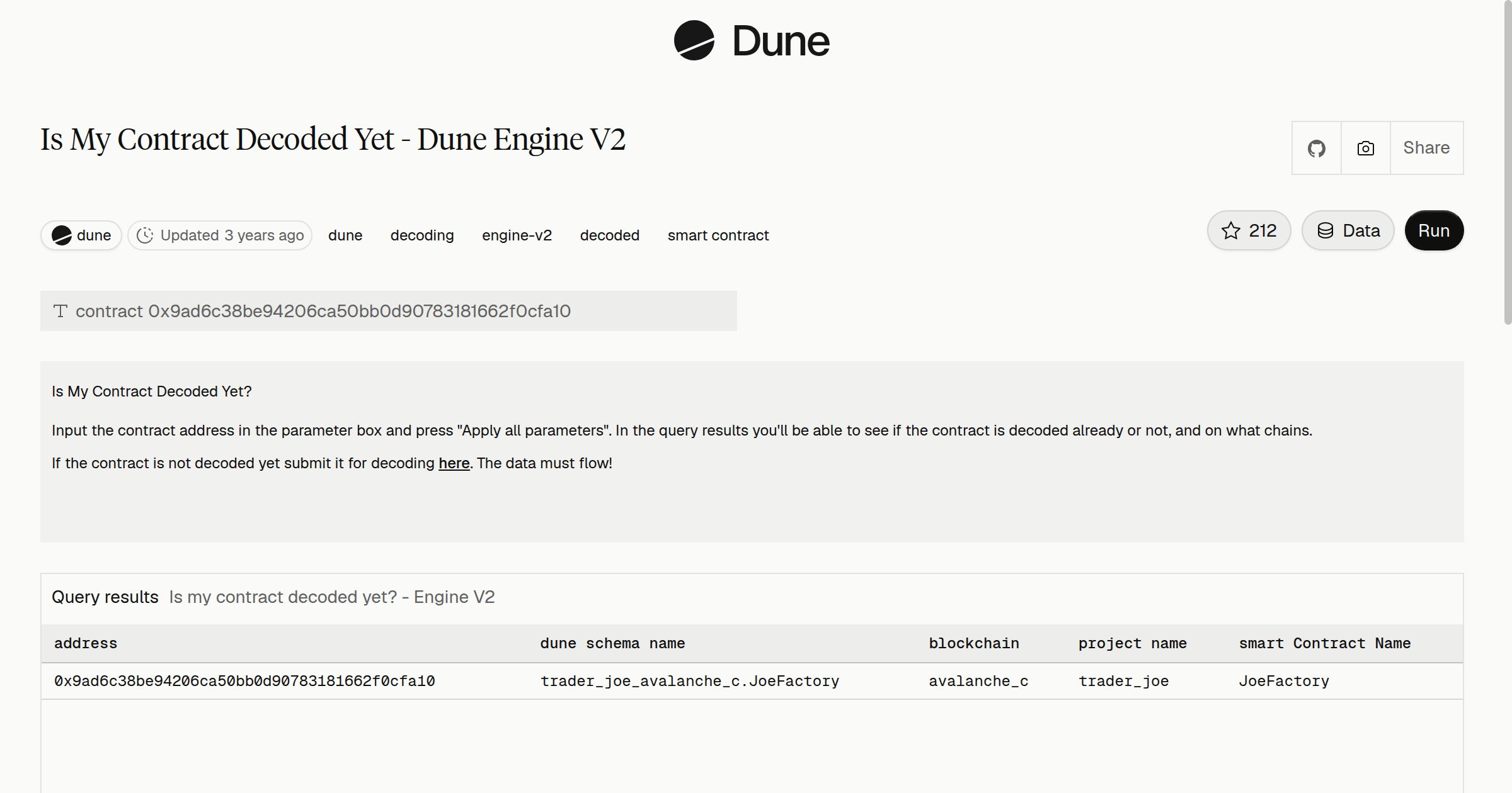 Is My Contract Decoded Yet - Dune Engine V2 | Dune