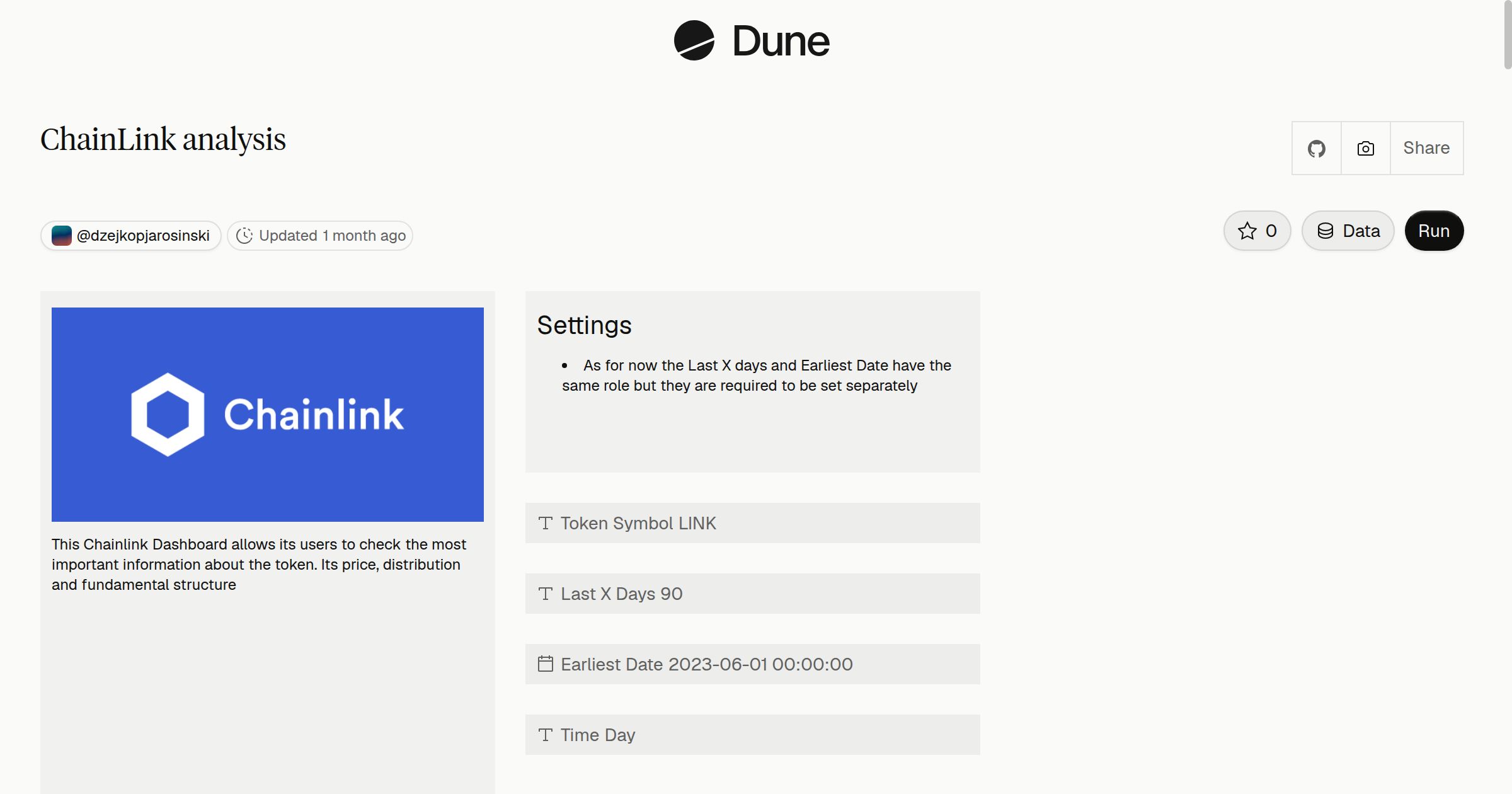 ChainLink analysis | Dune