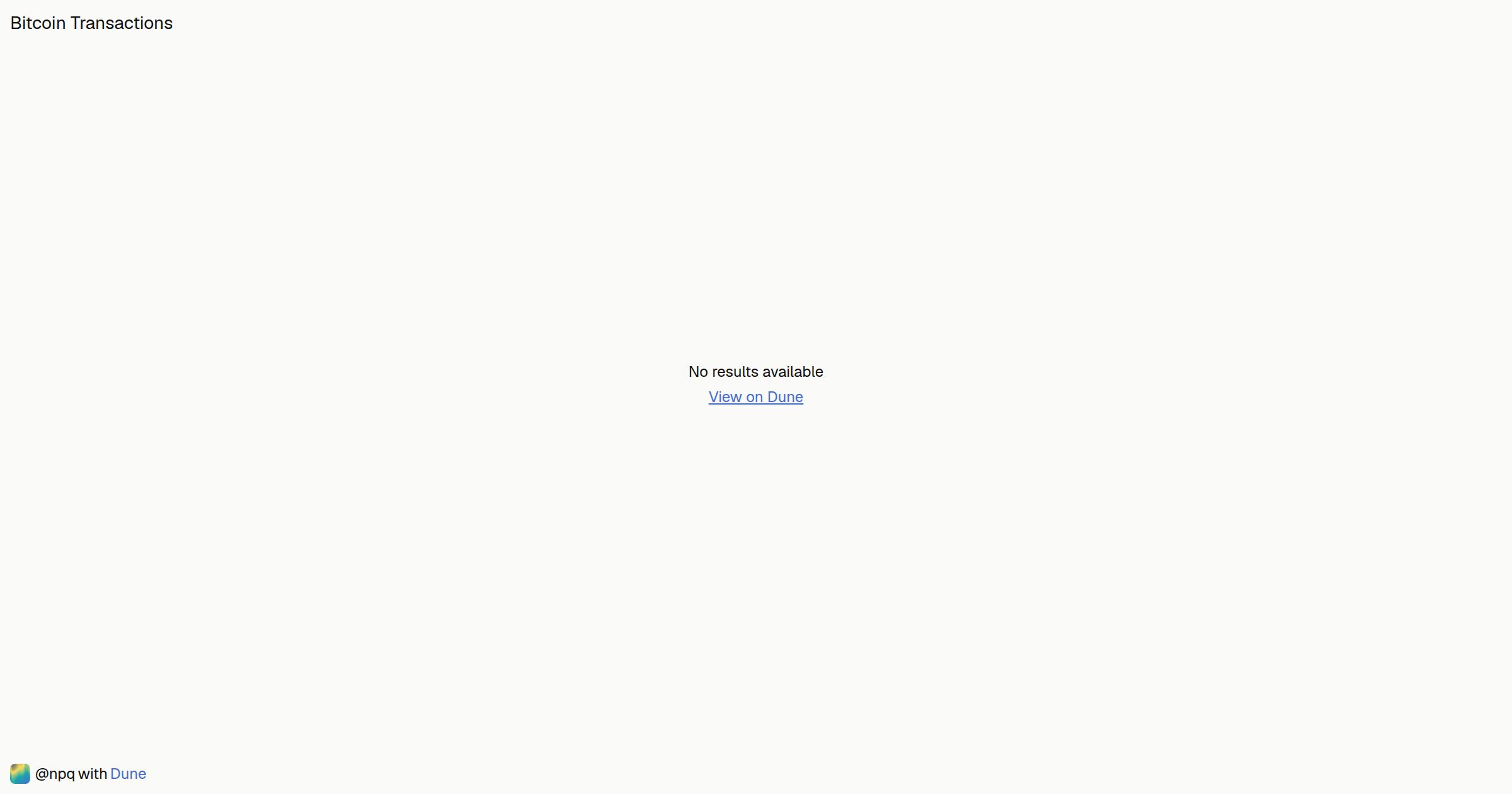 Bitcoin Transactions | Dune